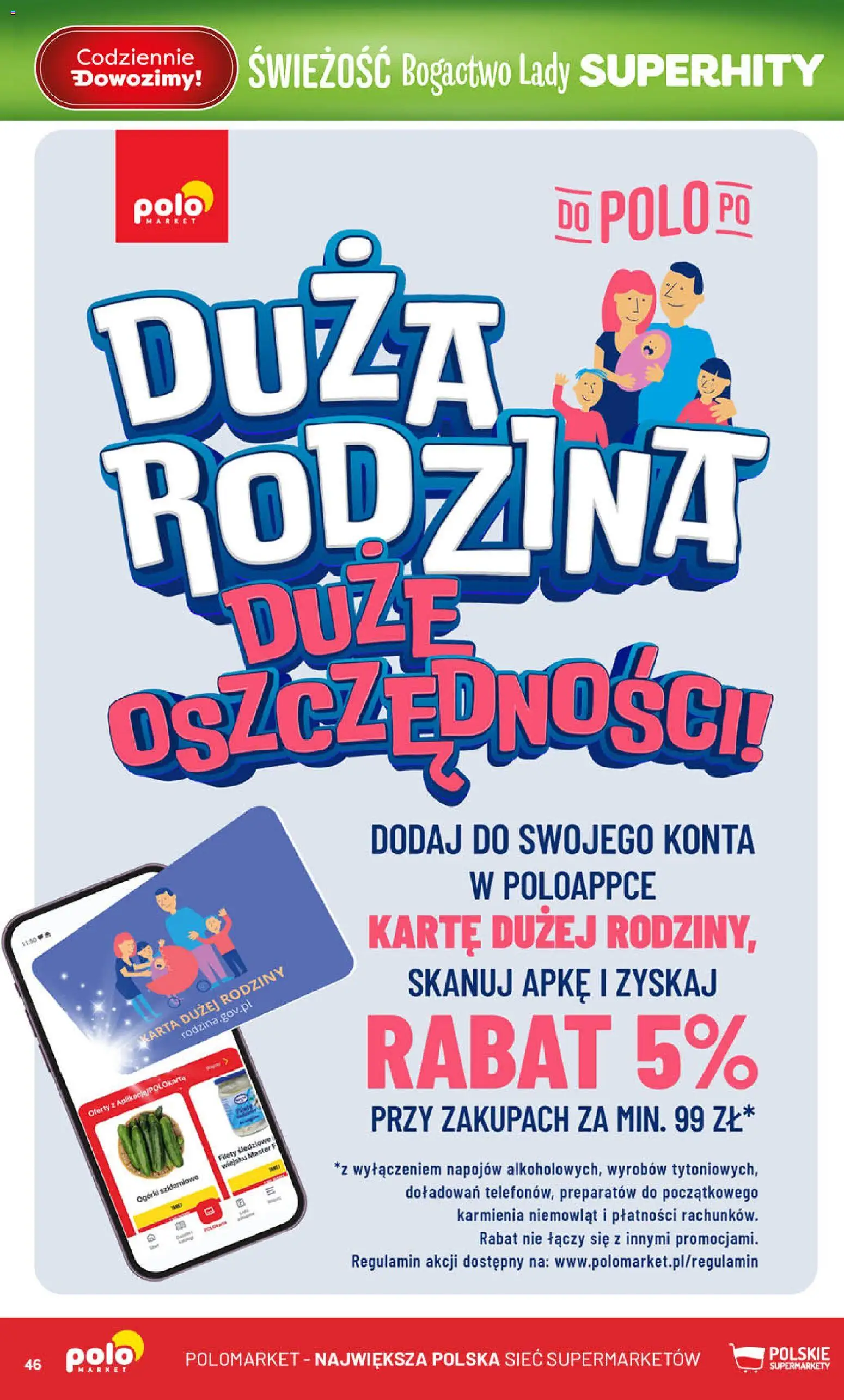 POLOmarket Gazetka od 18.02.2026 | Strona: 46 | Produkty: Karta, Ogórki