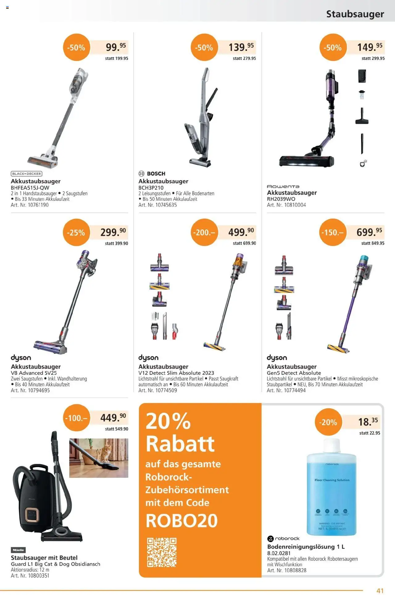 Fust Aktionen ab 28.07.2025 | Seite: 41 | Produkte: Staubsauger, Miele, Bosch, Dyson