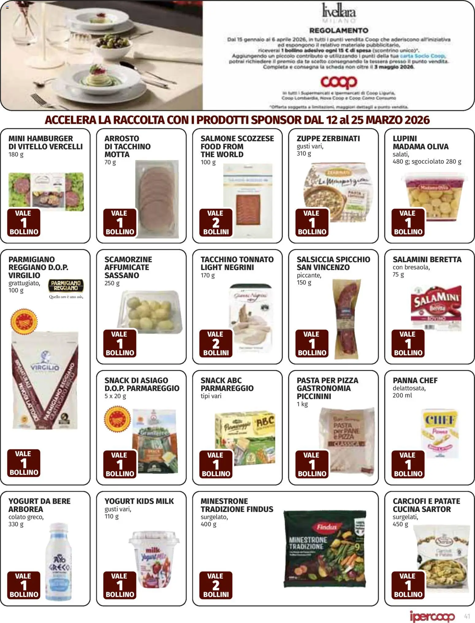 Volantino Ipercoop del 12.03.2026 | Pagina: 41 | Prodotti: Salmone, Tacchino, Salsiccia, Vitello