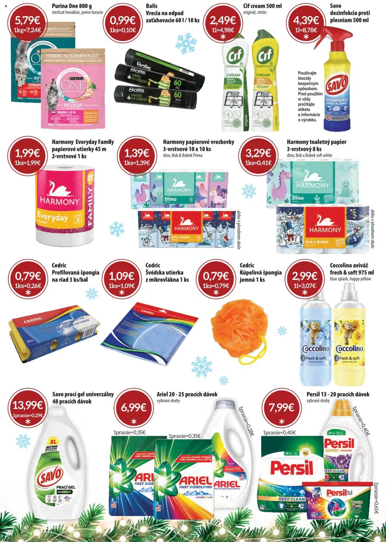 Nové Sintra akcie – leták je platný od 01.12.2025 | Strana: 25 | Produkty: Persil, Savo, Aviváž, Cif