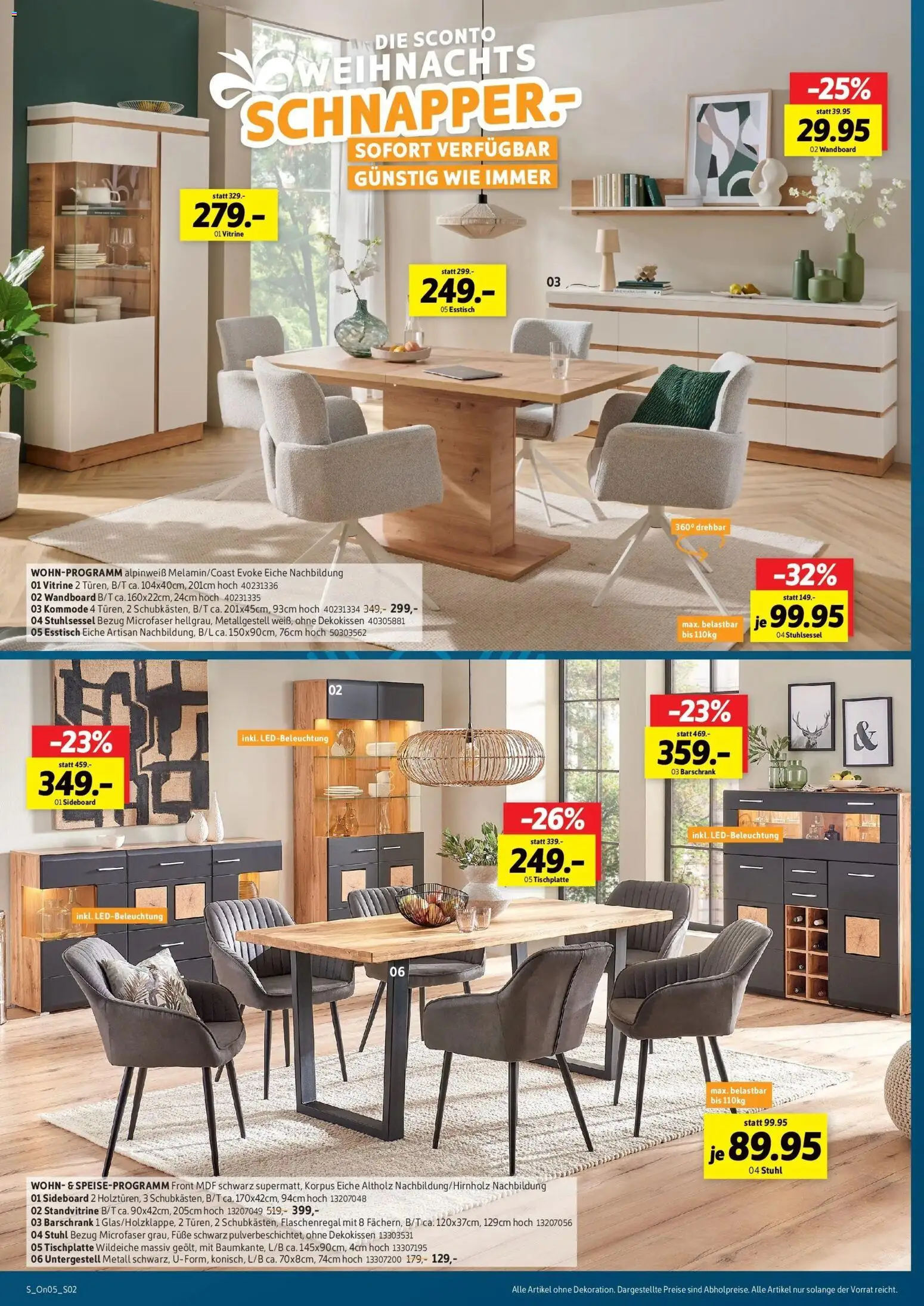 Sconto Prospekt 	 – gültig ab 08.12.2025 | Seite: 2 | Produkte: Sideboard, Wandboard, Kommode, Stuhl