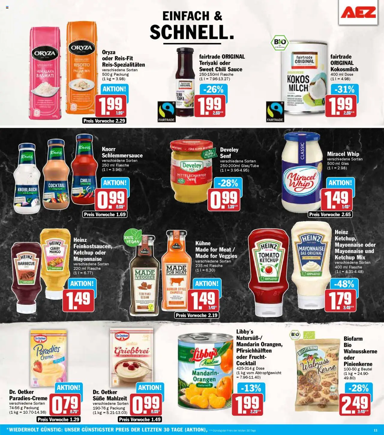 AEZ Prospekt 	 - gültig ab dem 21.07.2025 | Seite: 11 | Produkte: Orangen, Creme, Mayonnaise, Ketchup