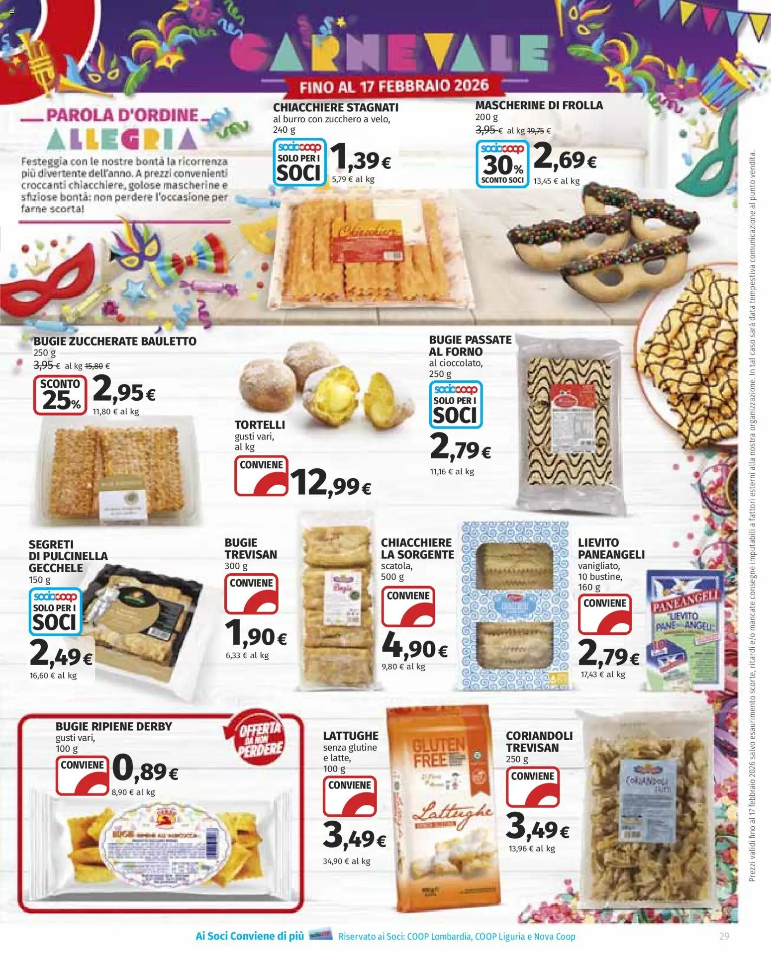Volantino Ipercoop del 29.01.2026 | Pagina: 29 | Prodotti: Zucchero, Burro, Data, Tortelli