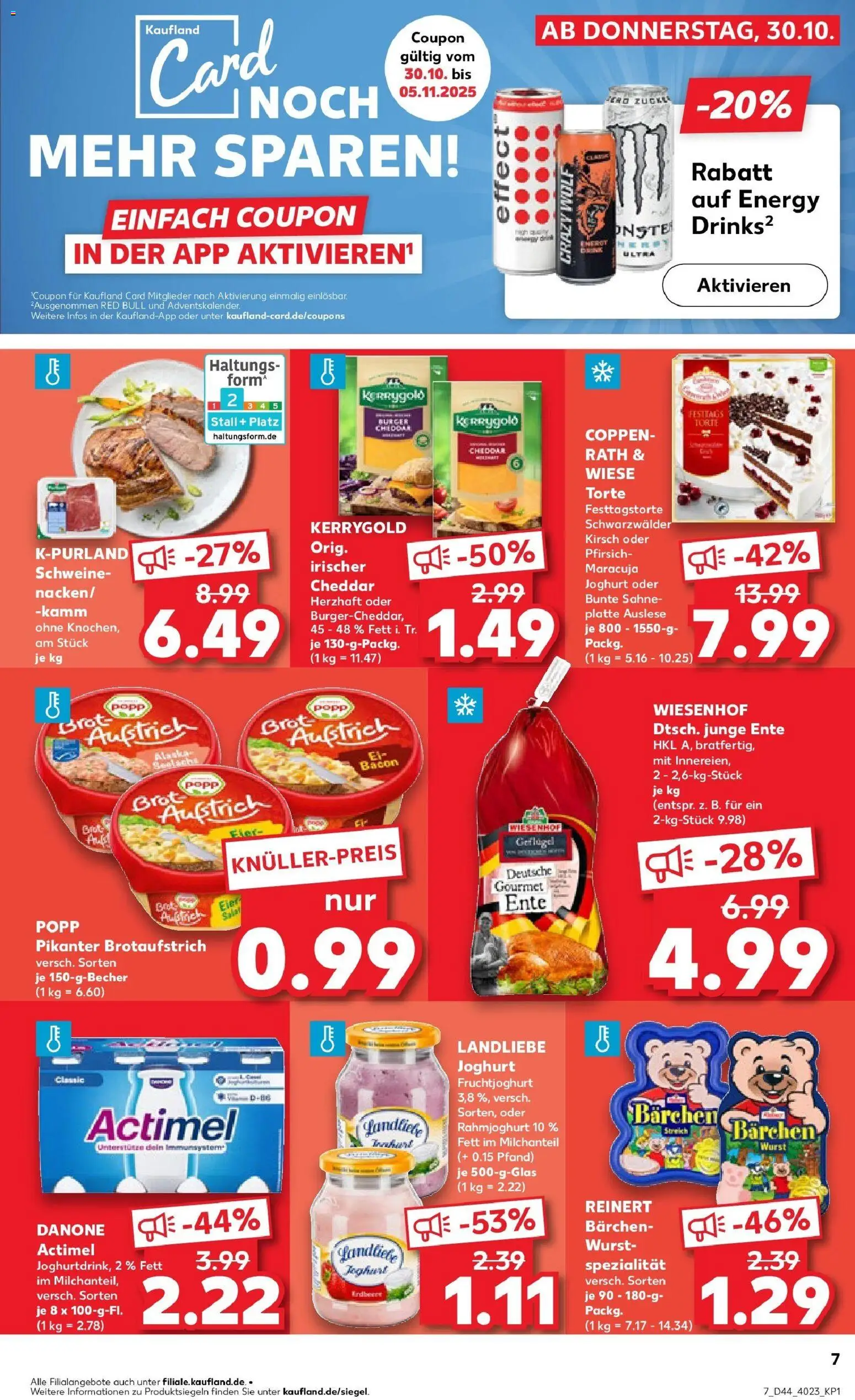 Kaufland prospekt Bergen Auf Rügen	 – gültig ab 30.10.2025 | Seite: 7 | Produkte: Energy, Wurst, Pfirsich, Brot