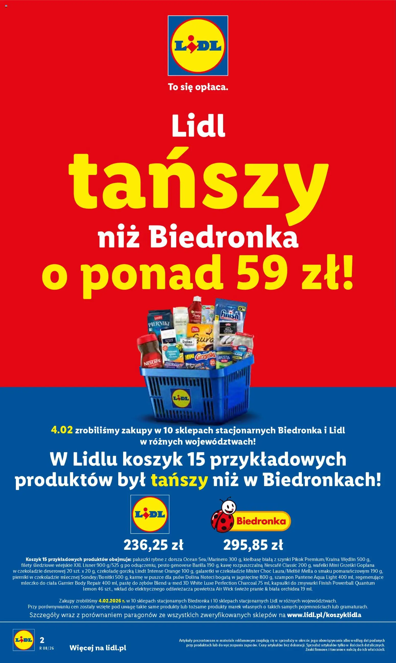 Lidl Gazetka od 16.02.2026 | Strona: 2 | Produkty: Paluszki rybne, Mleczko do ciała, Finish, Lotion