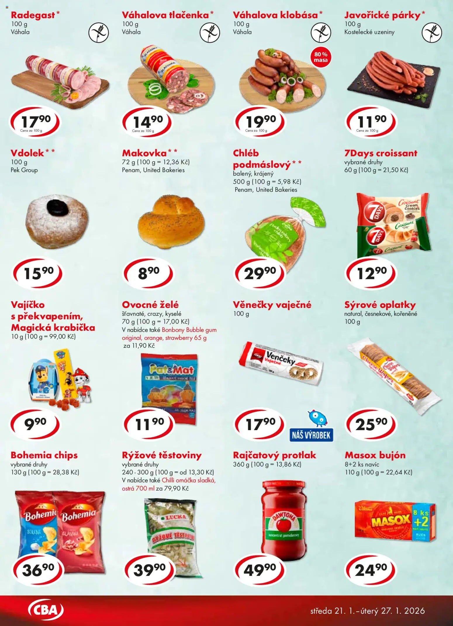 CBA leták - Premium od 21.01.2026 | Strana: 3 | Produkty: Rajčatový protlak, Těstoviny, Cookies, Oplatky