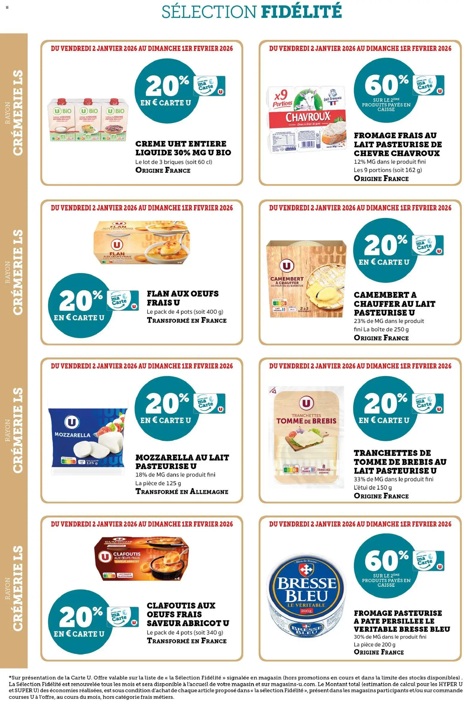 {H1} | Page: 4 | Produits: Mozzarella, Lait, Œufs, Crème