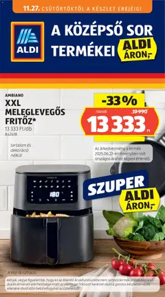 Aldi - Középső sor termékei - amely érvényes a következő dátumtól: 27.11.2025