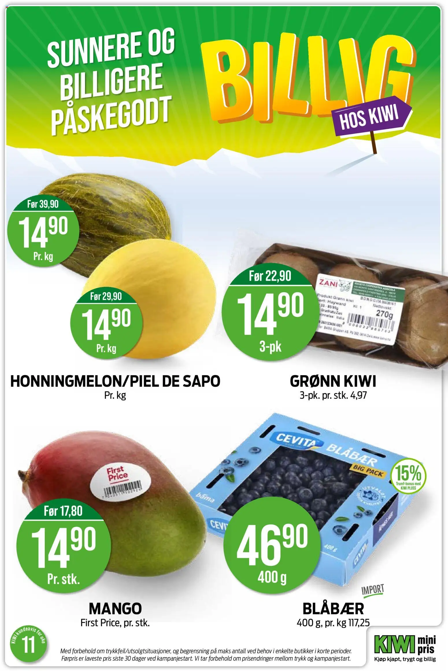 {H1} | Side: 3 | Produkter: Kiwi, Melon, Blåbær, Mango