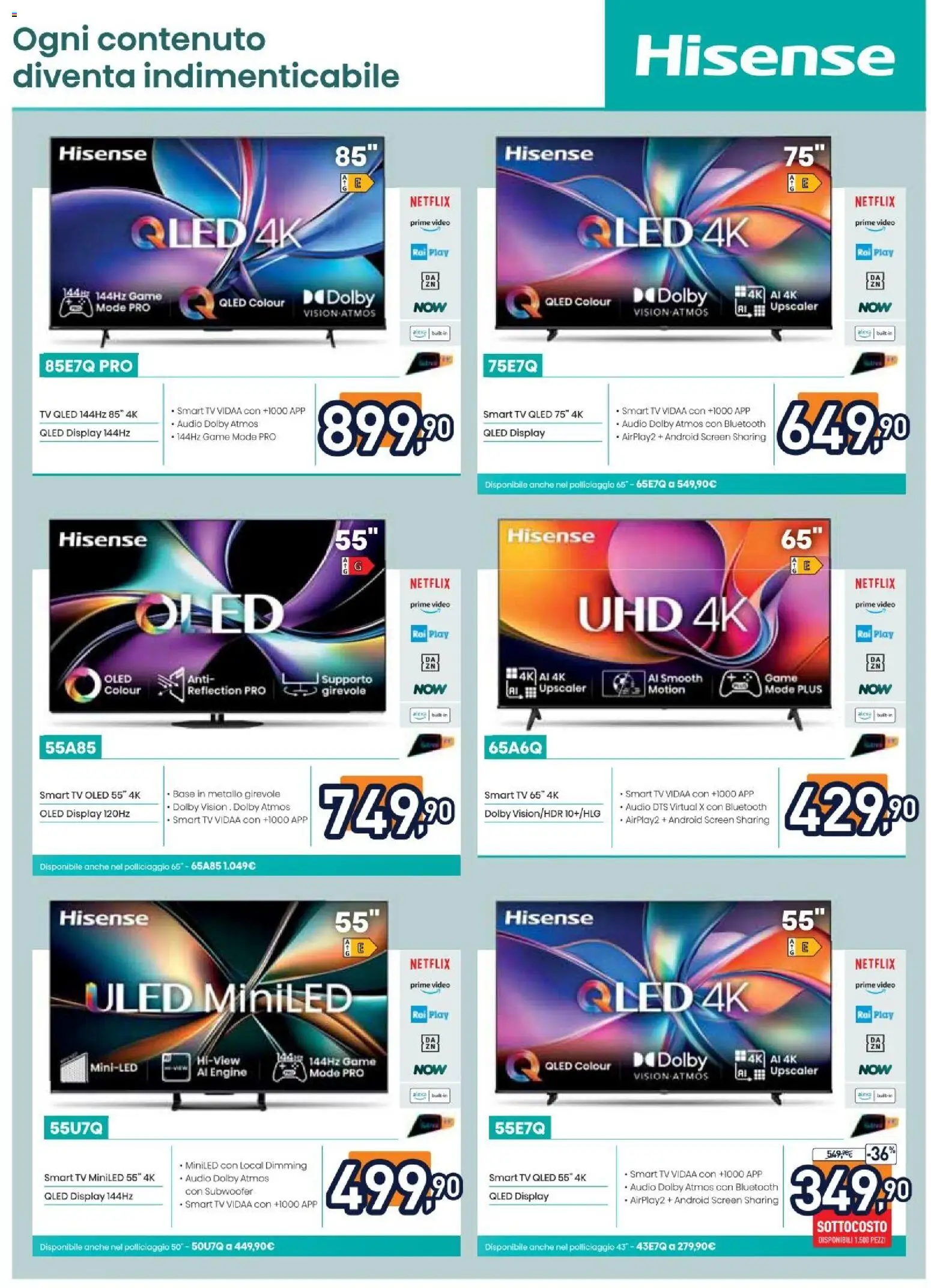 Volantino Unieuro del 05.12.2025 | Pagina: 5 | Prodotti: smart TV, TV, Video, Audio