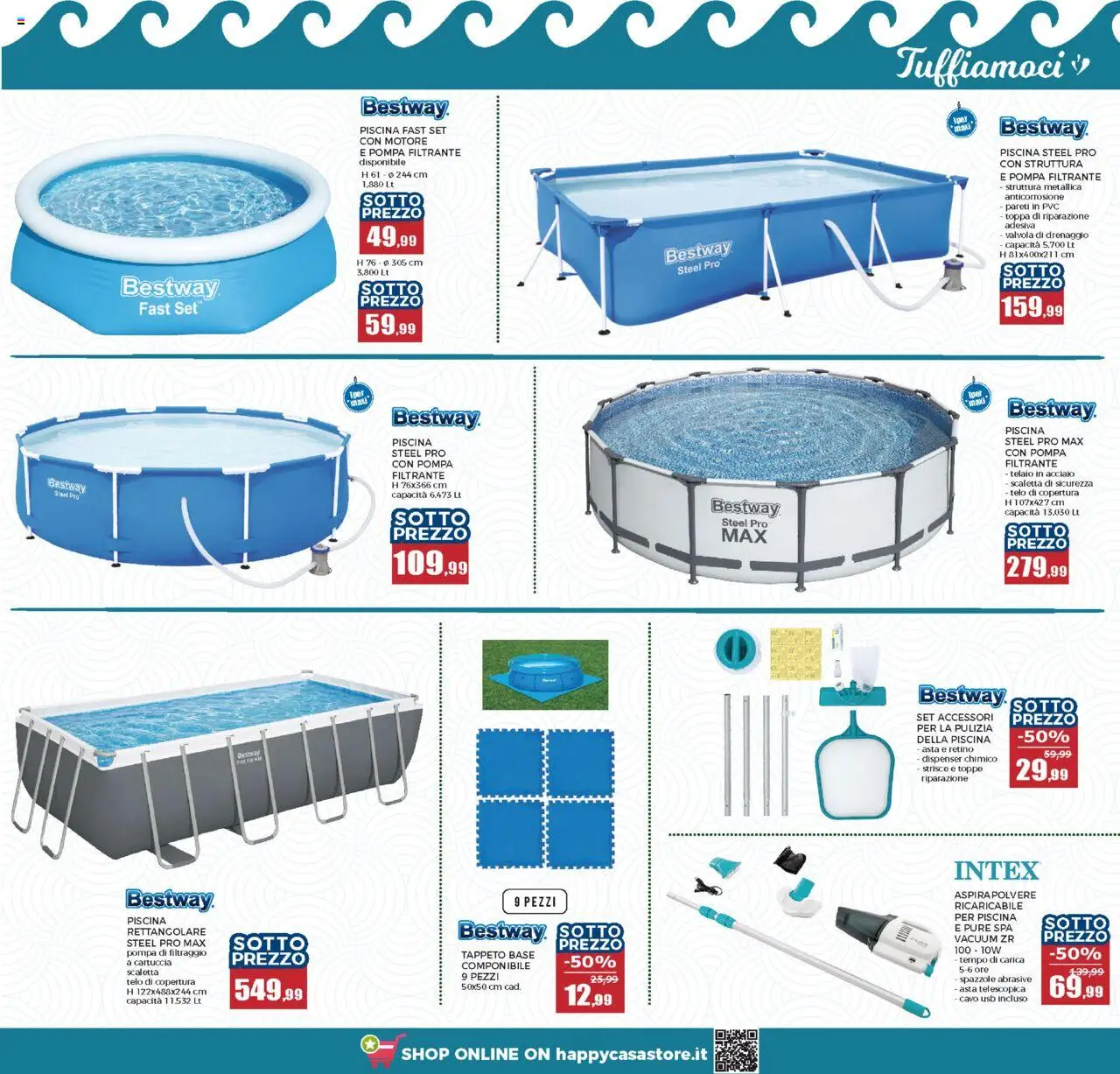 Volantino Happy Casa del 04.06.2025 | Pagina: 19 | Prodotti: Scaletta, Piscina, Cavo, Tappeto