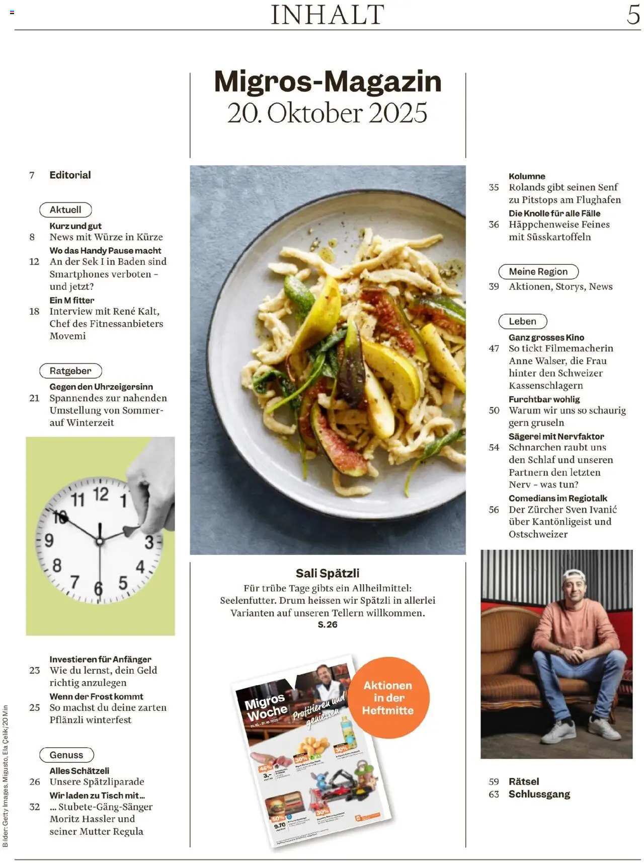 Migros Magazin – gültig ab 20.10.2025 | Seite: 5 | Produkte: Tisch, Bilder