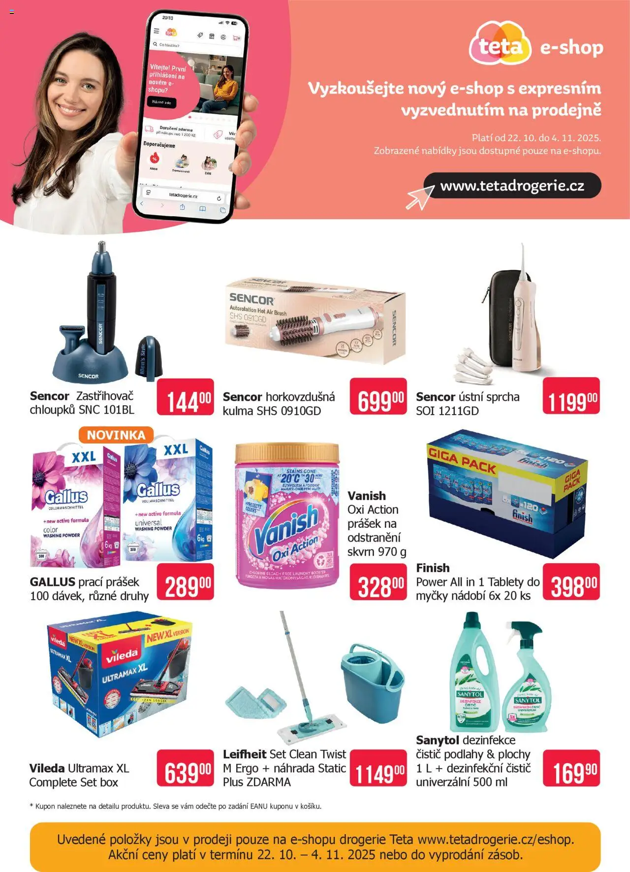 TETA Drogerie leták od 22.10.2025 | Strana: 20 | Produkty: Tablety do myčky, Nádobí, Vanish oxi action, Sanytol