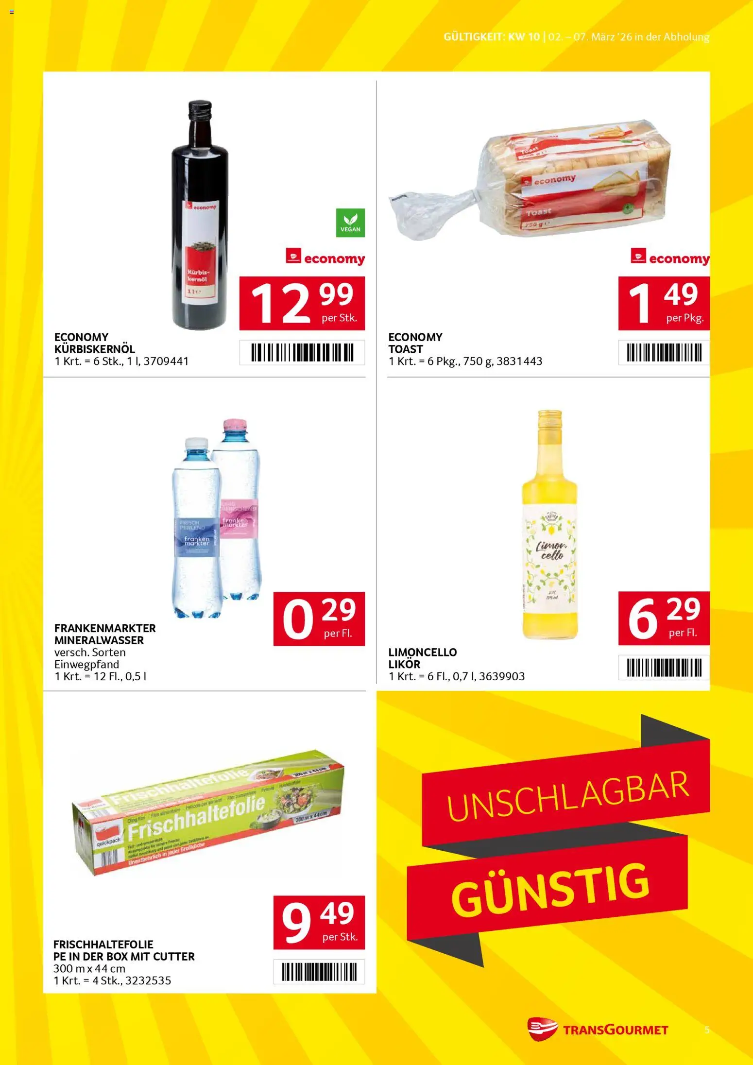 Transgourmet Flugblatt gültig ab 02.03.2026 | Seite: 5 | Produkte: Kürbis, Cutter, Box