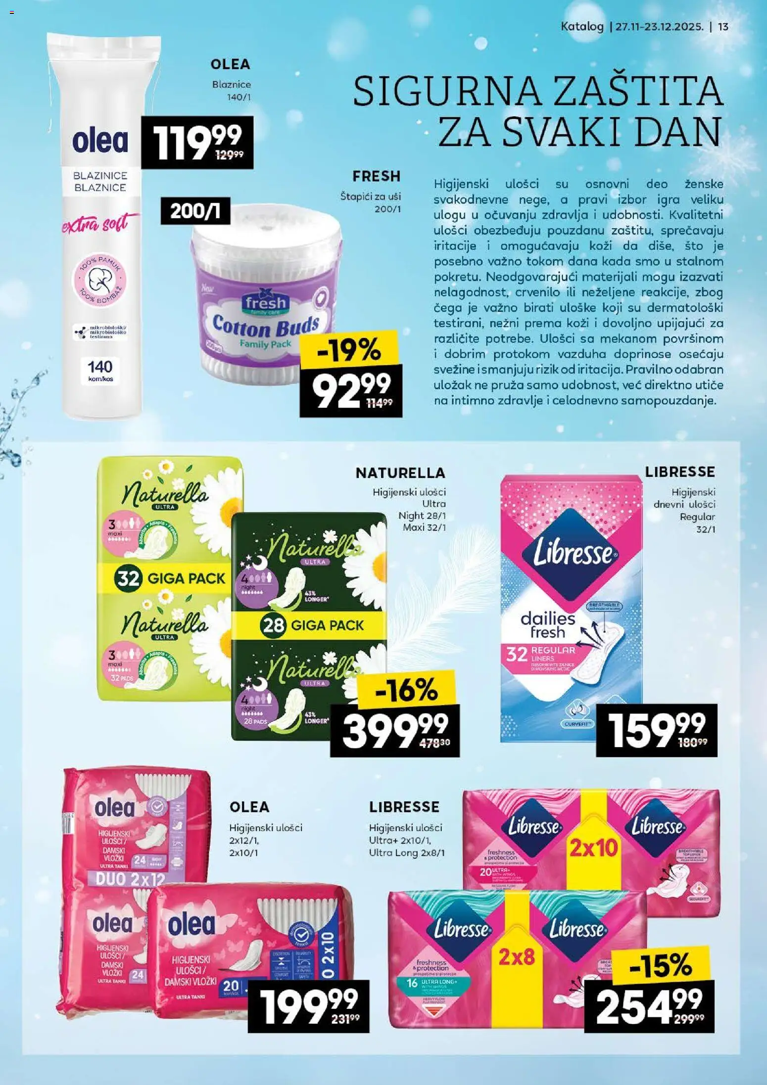 Roda katalog - važi od 27.11.2025 | Strana: 13 | Proizvode: Higijenski ulošci, Sto
