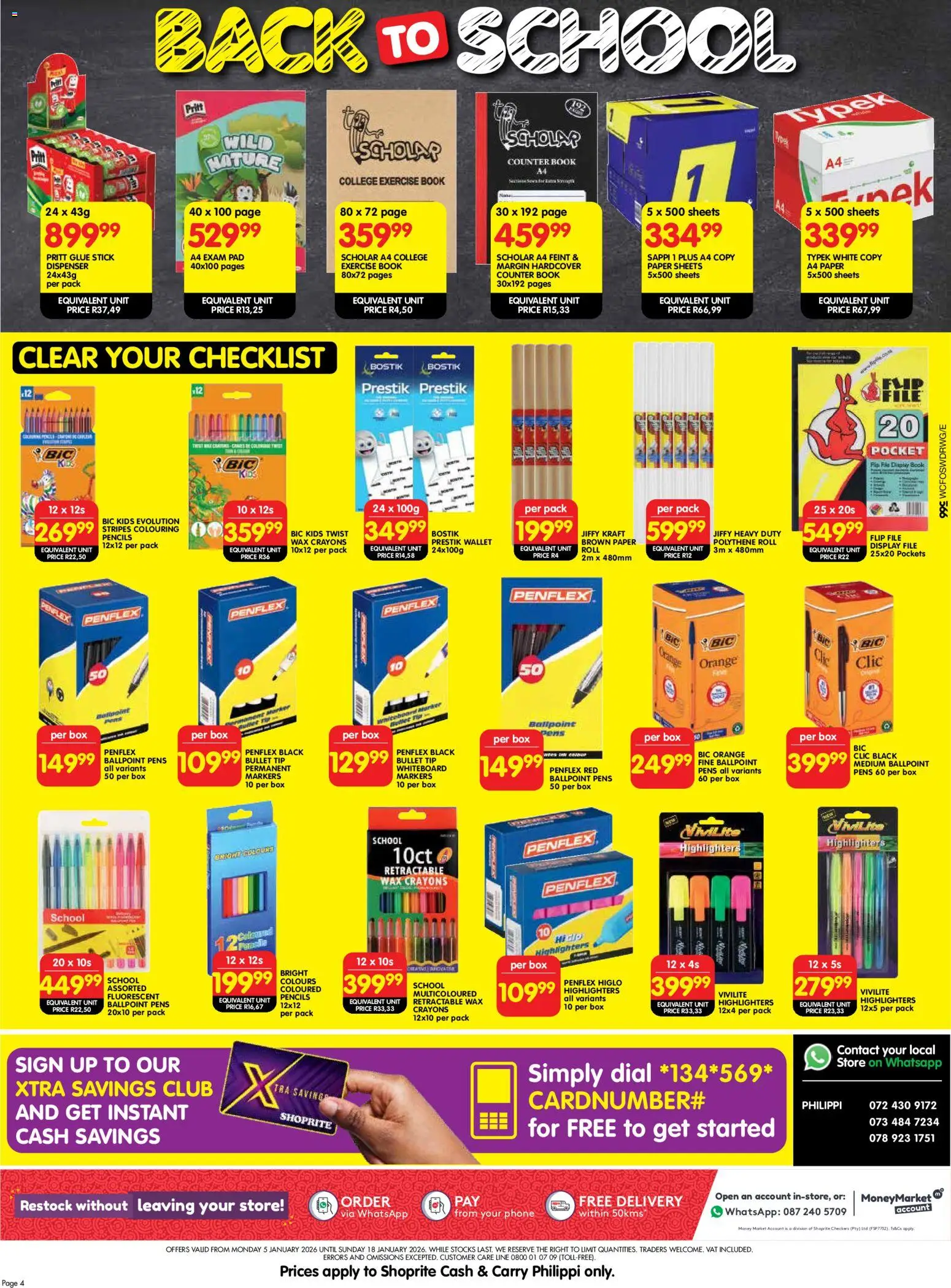 New Shoprite catalogue – valid from 05.01.2026 | Page: 4 | Products: Phone, Wallet, Wax, Paper