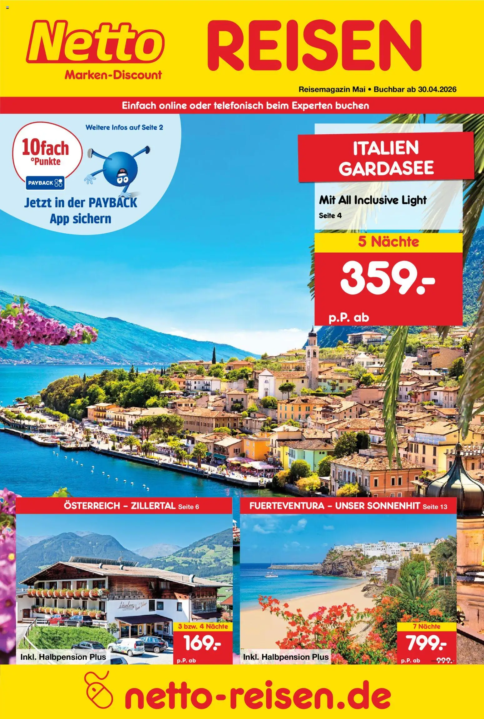 Netto Reisen Prospekt 	 – gültig ab 30.04.2026 | Seite: 1