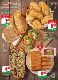 Pogląd oferty "Bułka paluch pszenny śniadaniowy, 70 g, Cena przy zakupie 1 szt. 0,75 zł (10,71 zł/kg), Cena za szt. przy zakupie 5 szt. 0,59 zł (8,43 zł/kg)" - ważna od 18.02.2026 | Strona: 31