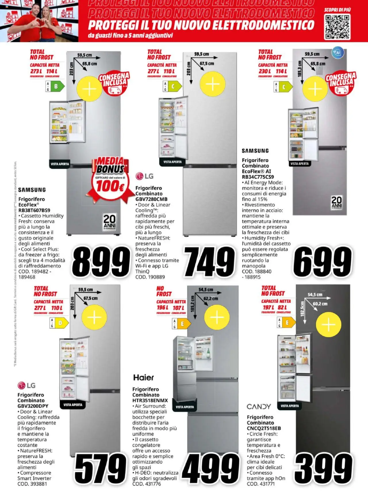 Volantino Media World del 13.10.2025 | Pagina: 11 | Prodotti: Freezer, Frigorifero, Frigorifero combinato, Samsung