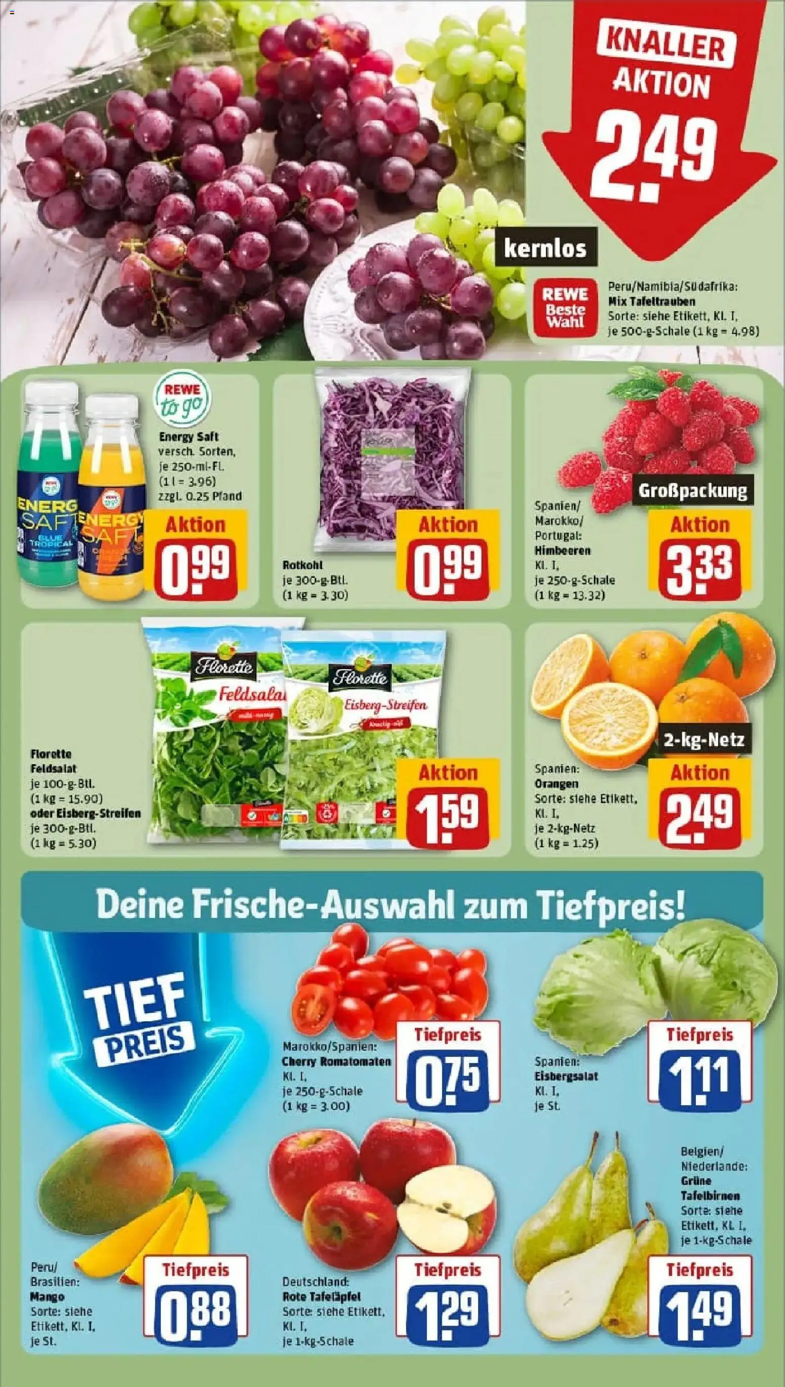 Rewe prospekt Lauf	 – gültig ab 18.01.2026 | Seite: 8 | Produkte: Himbeeren, Energy, Mango, Saft