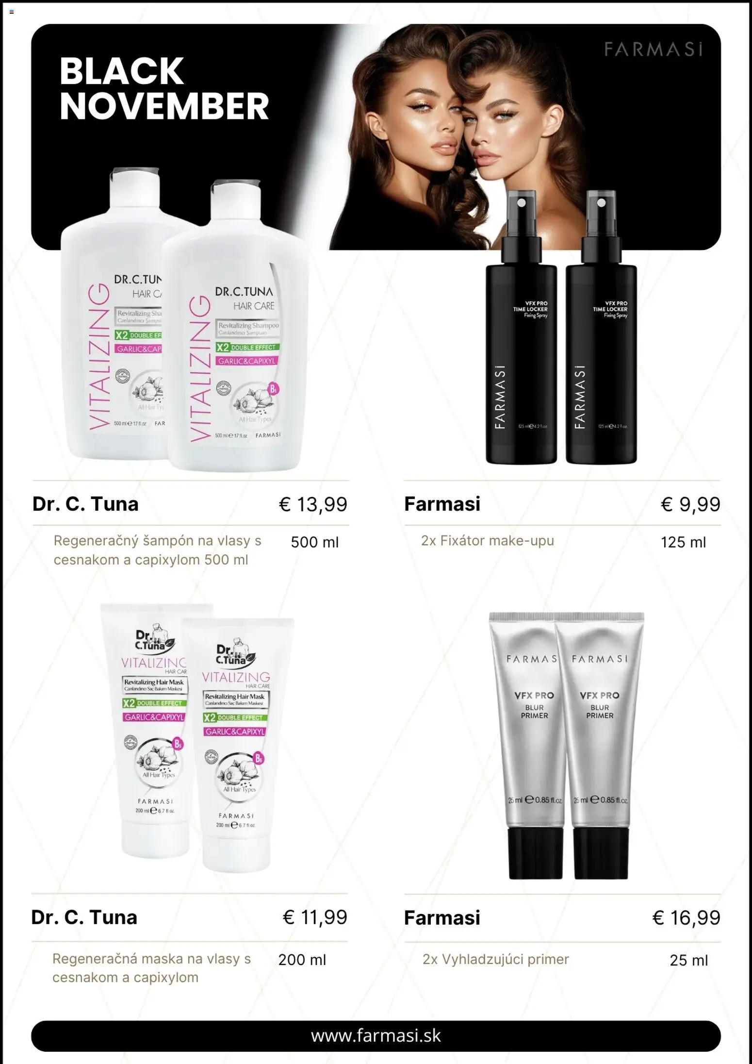 Nové Farmasi akcie – leták je platný od 04.11.2025 | Strana: 2 | Produkty: Šampón, Maska na vlasy, Maska