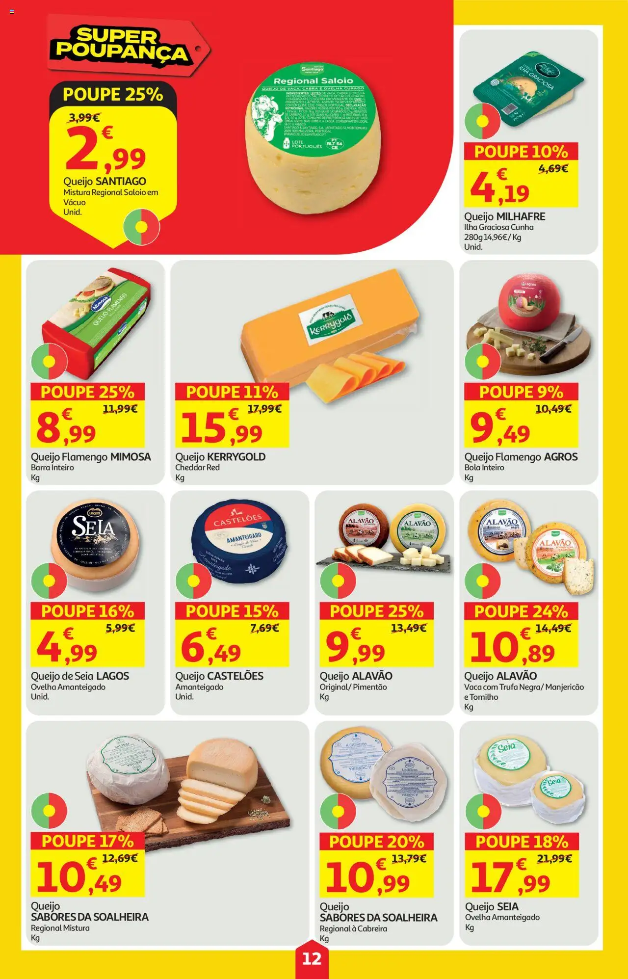 Auchan folheto │ válido de 16.10.2025 | Página: 12 | Produtos: Pimentão, Leite, Queijo, Cheddar
