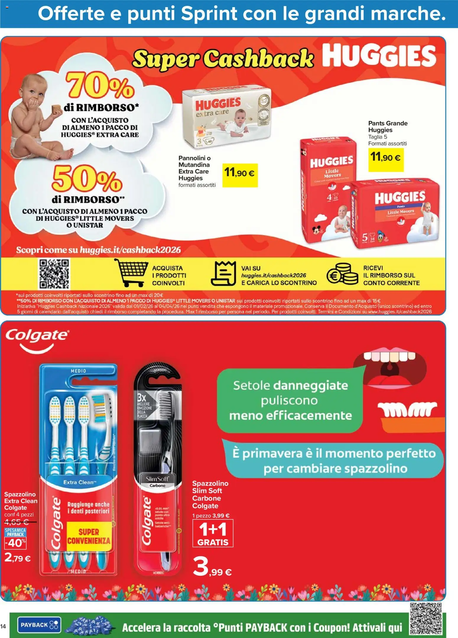 Volantino Carrefour del 24.03.2026 | Pagina: 14 | Prodotti: Pannolini, Spazzolino