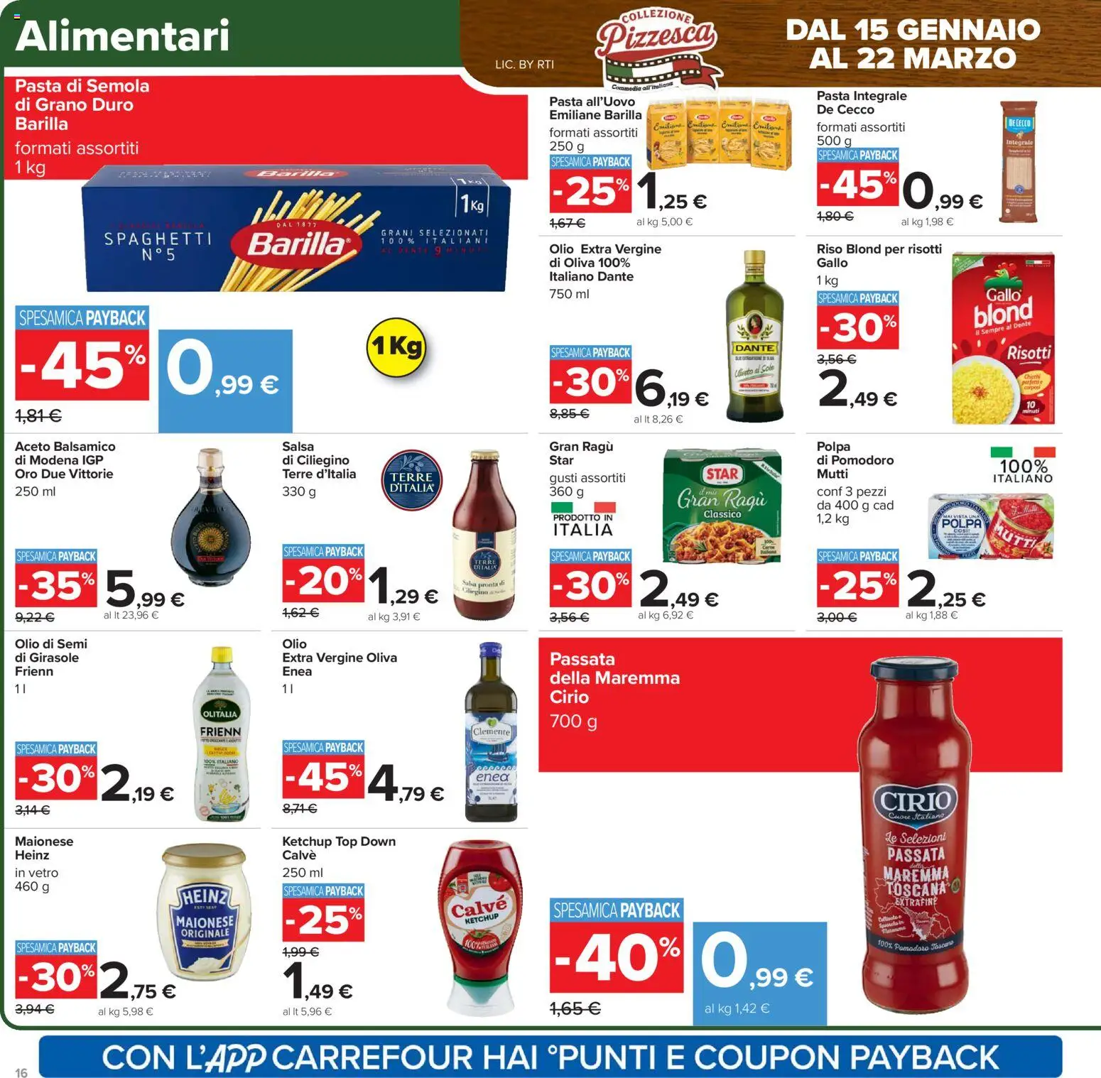 Volantino Carrefour del 15.01.2026 | Pagina: 16 | Prodotti: Salsa, Top, Aceto, Olio di girasole