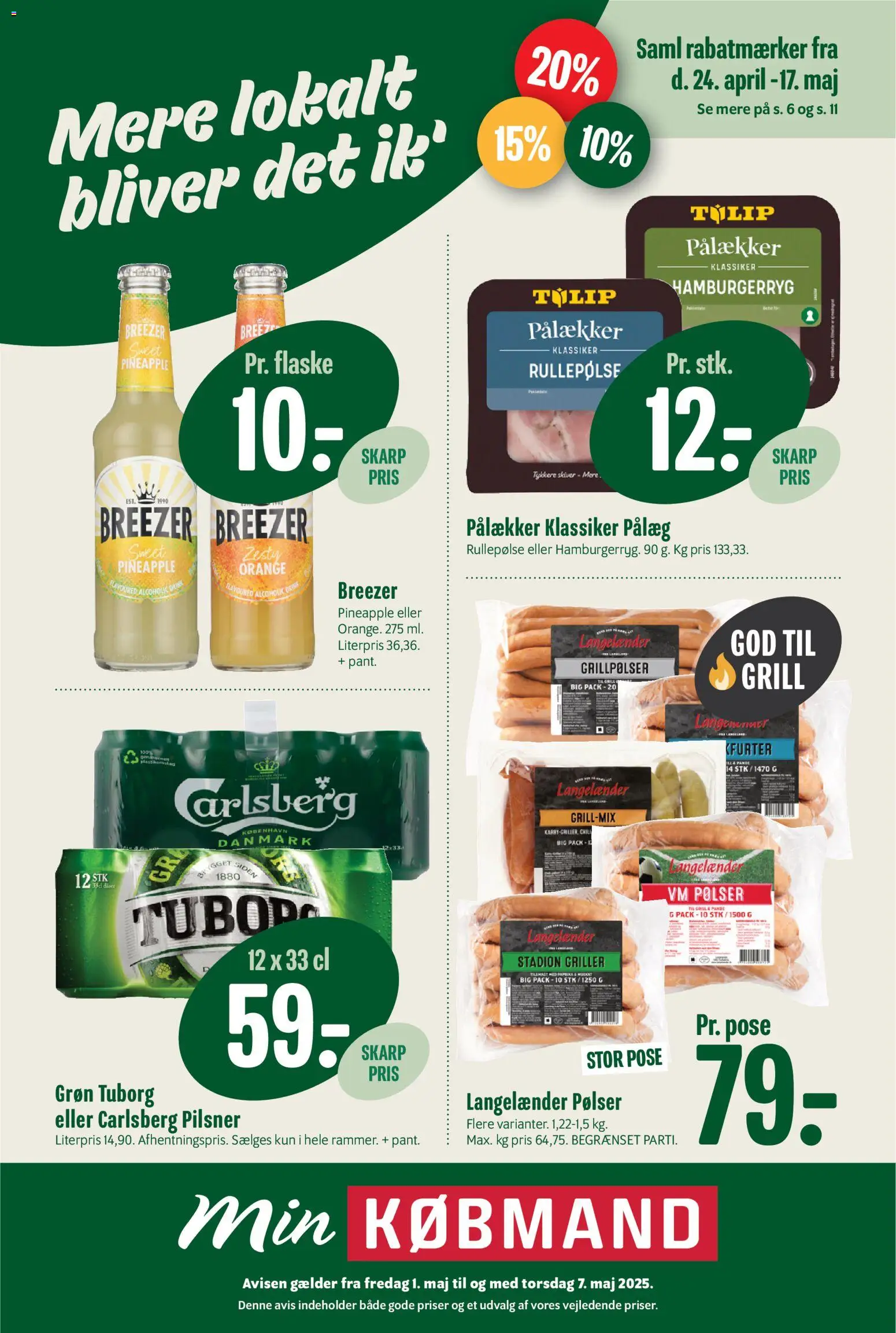 Min Købmand tilbudsavis – gyldig fra 01.05.2026 | Side: 1 | Produkter: Pølser, Rullepølse, Aparelho de barbear, Grill