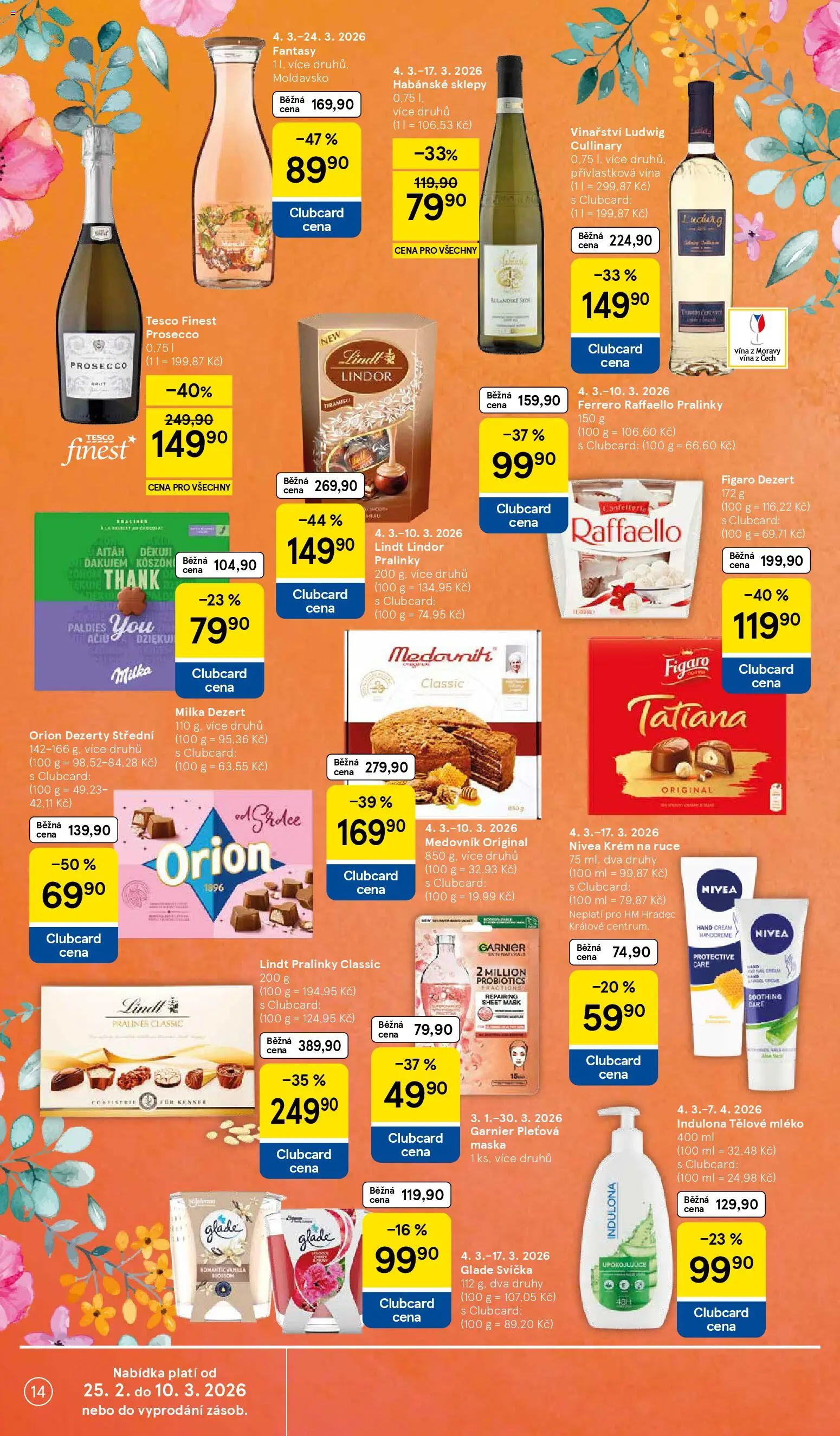 Tesco leták - Hypermarket od 04.03.2026 | Strana: 14 | Produkty: Pleťová maska, Dezerty, Body, Maska