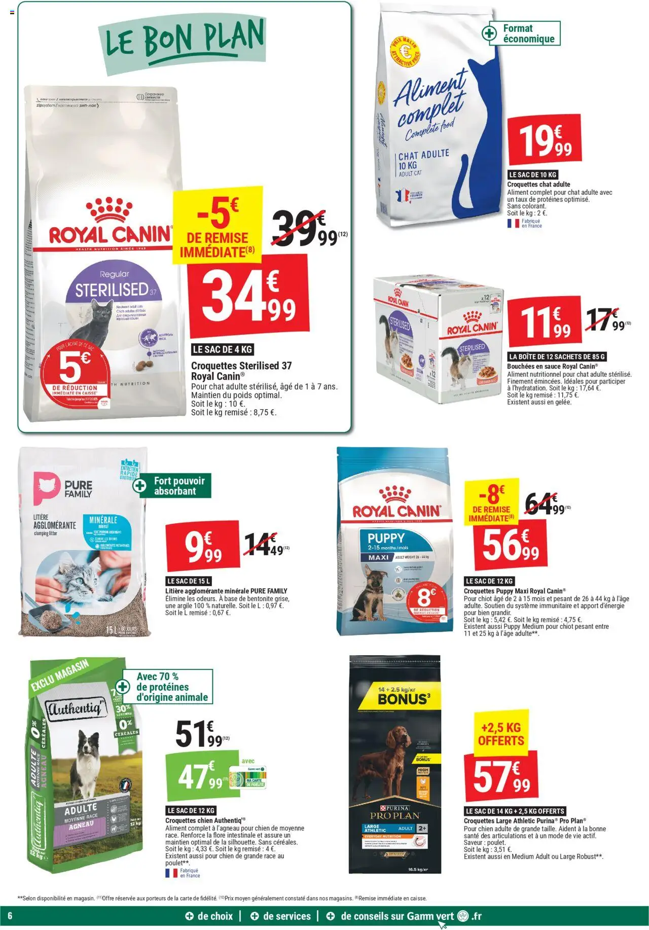  | Page: 6 | Produits: Base, Poids, Argile, Croquettes chat