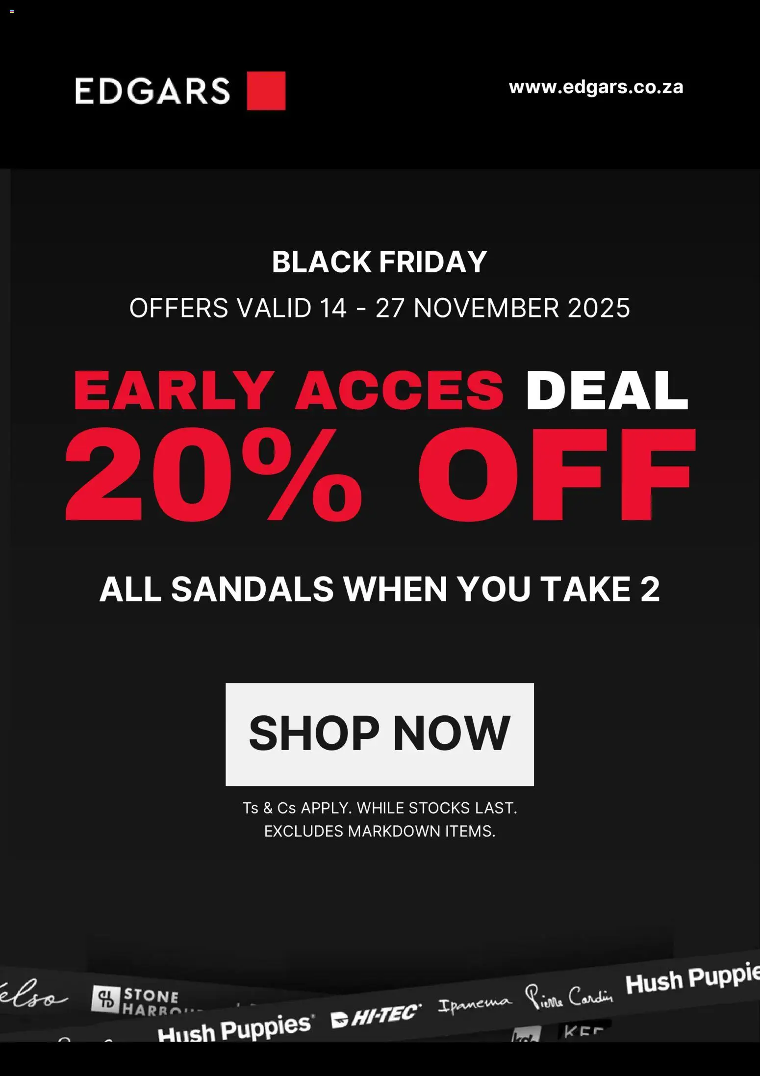 New Edgars catalogue – valid from 21.11.2025 | Page: 1 | Products: Sandals