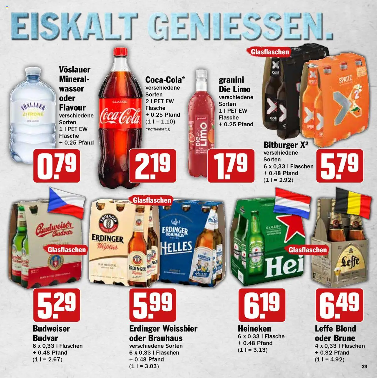 HIT Einfach Grillen - gültig ab dem 11.08.2025 | Seite: 23 | Produkte: Bitburger, Cola, Zitrone, Budweiser