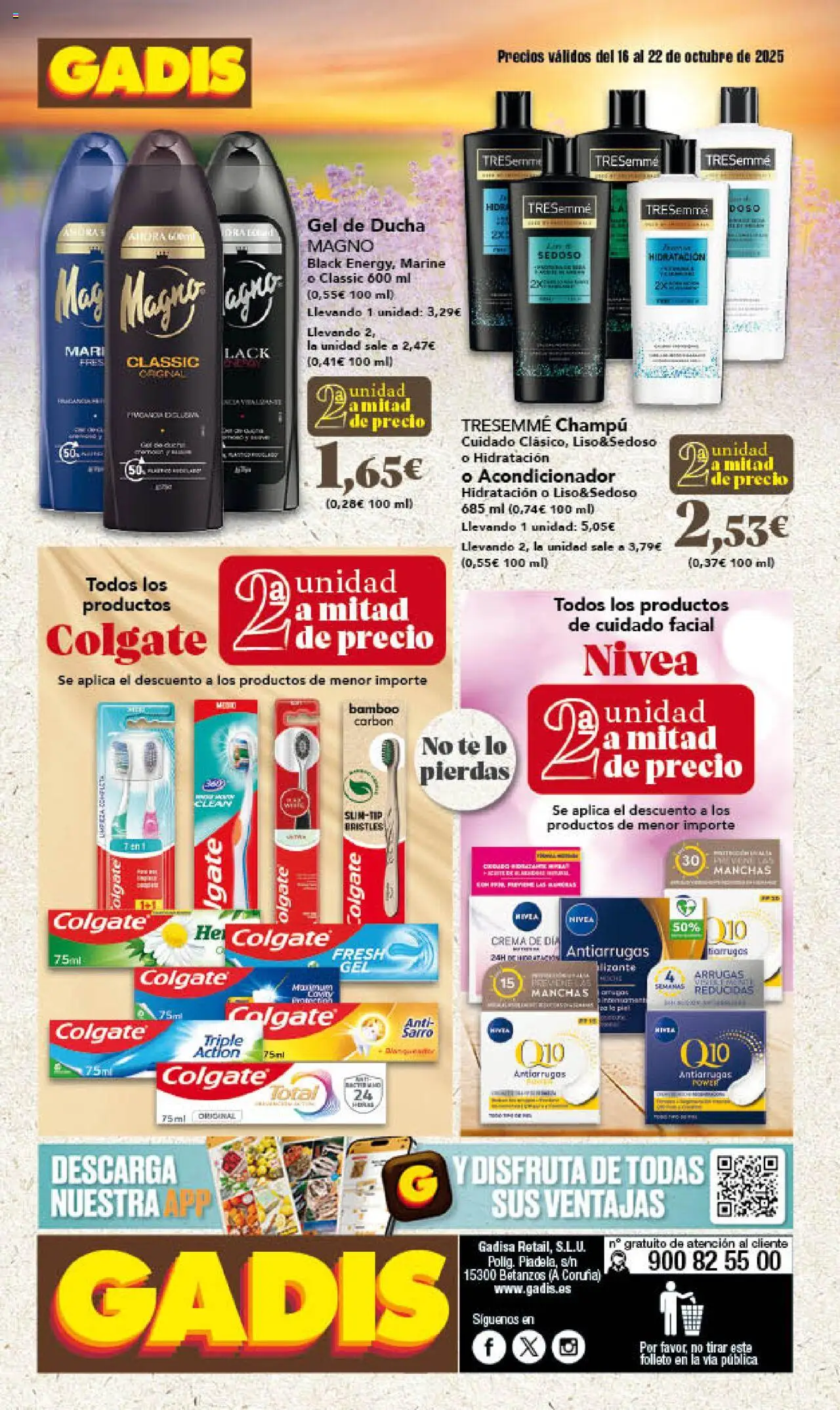 Gadis folleto │ válido desde el 16.10.2025 | Página: 44 | Productos: Acondicionador, Gel de ducha, Crema, Ducha