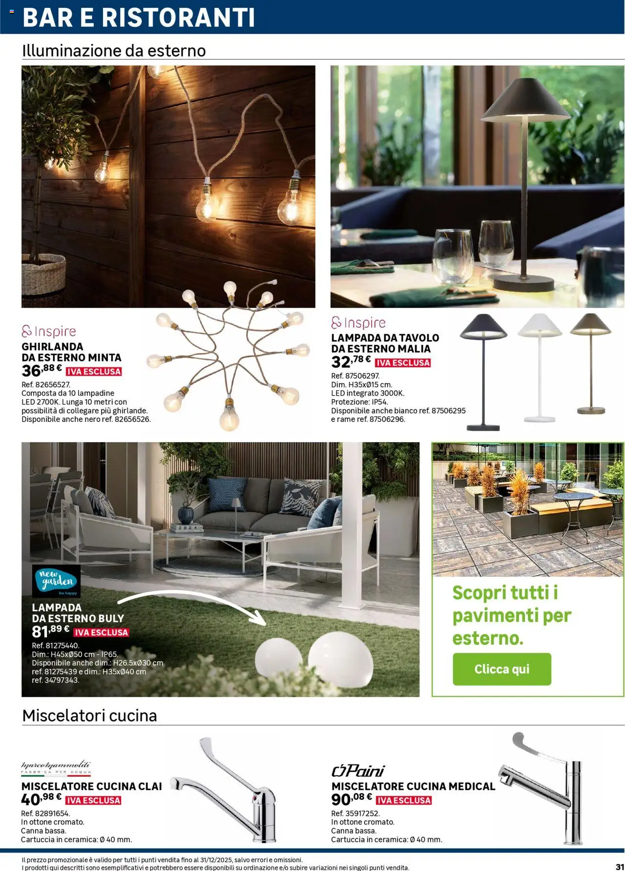Volantino Leroy Merlin del 02.06.2025 | Pagina: 31 | Prodotti: Acqua, Miscelatore, Tavolo, Lampada