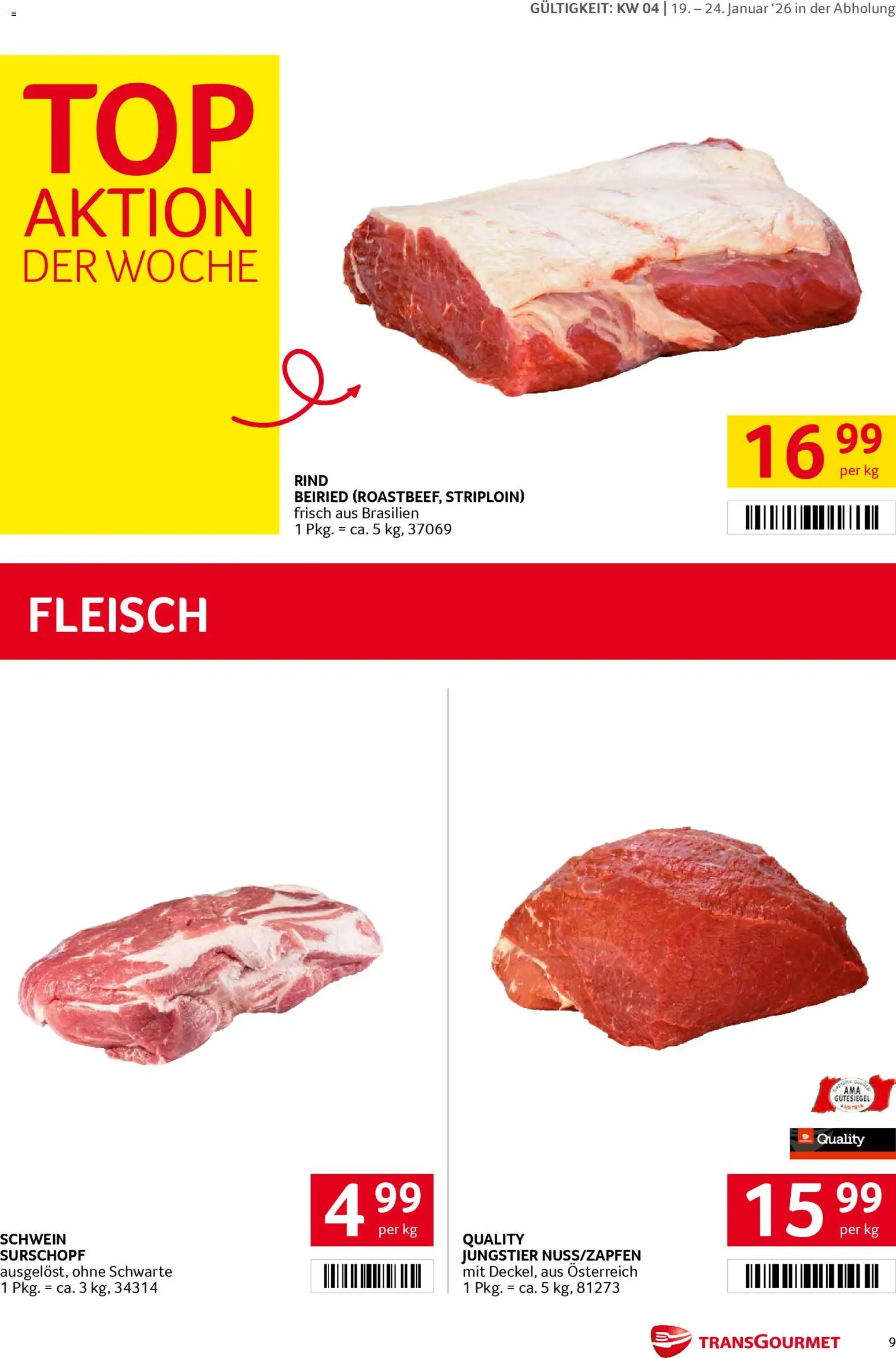 Transgourmet Flugblatt gültig ab 19.01.2026 | Seite: 9