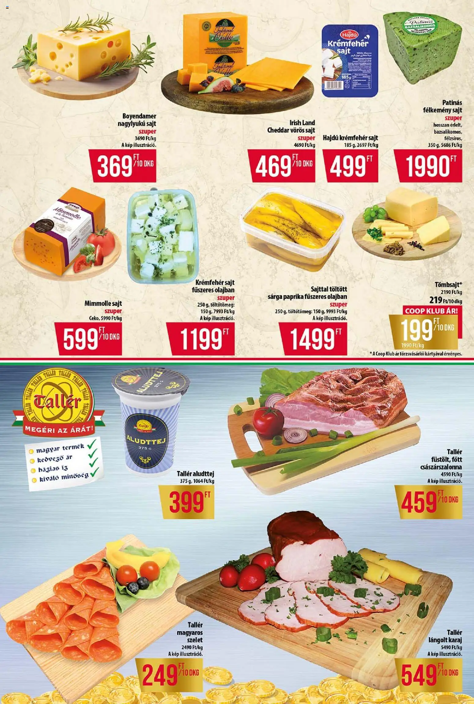 COOP akciós ujság - amely érvényes a következő dátumtól: 16.04.2026 | Oldal: 3 | Termékek: Aludttej, Császárszalonna, Karaj, Cheddar