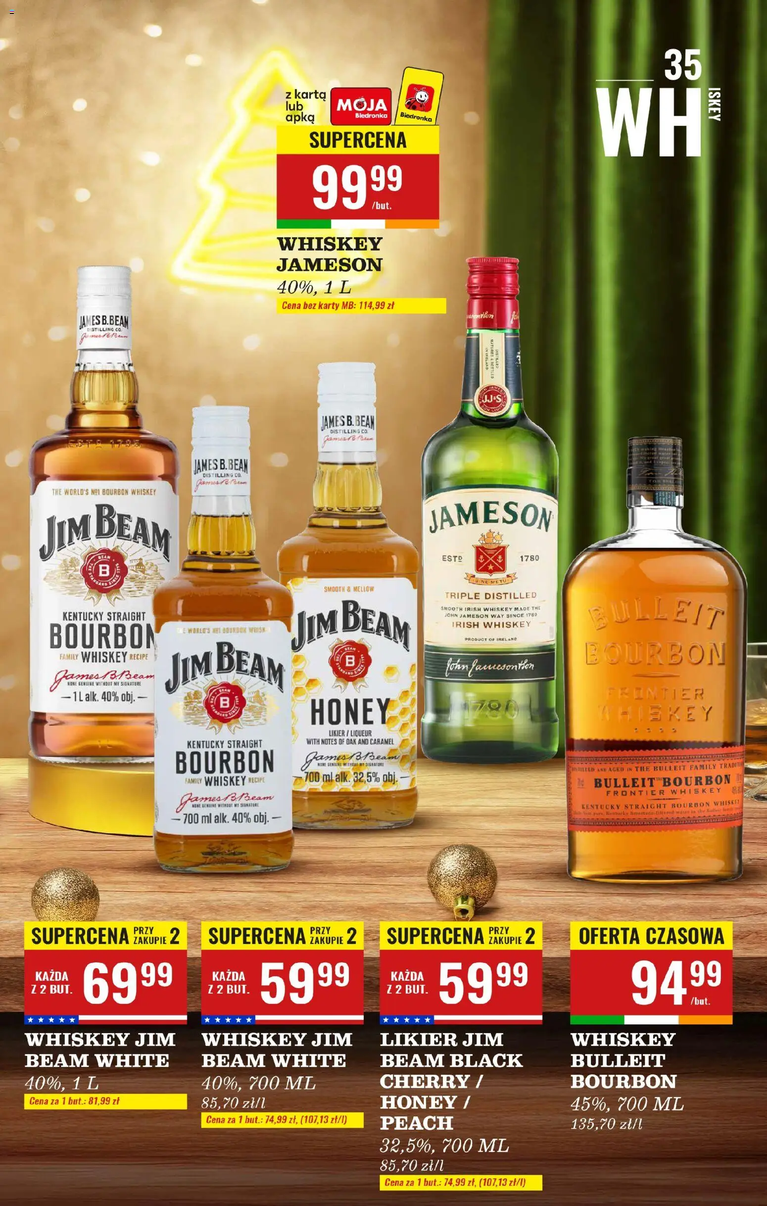 Biedronka gazetka - Czas na toast od 01.12.2025 | Strona: 40 | Produkty: Karta, Jameson, Bourbon, Jim Beam