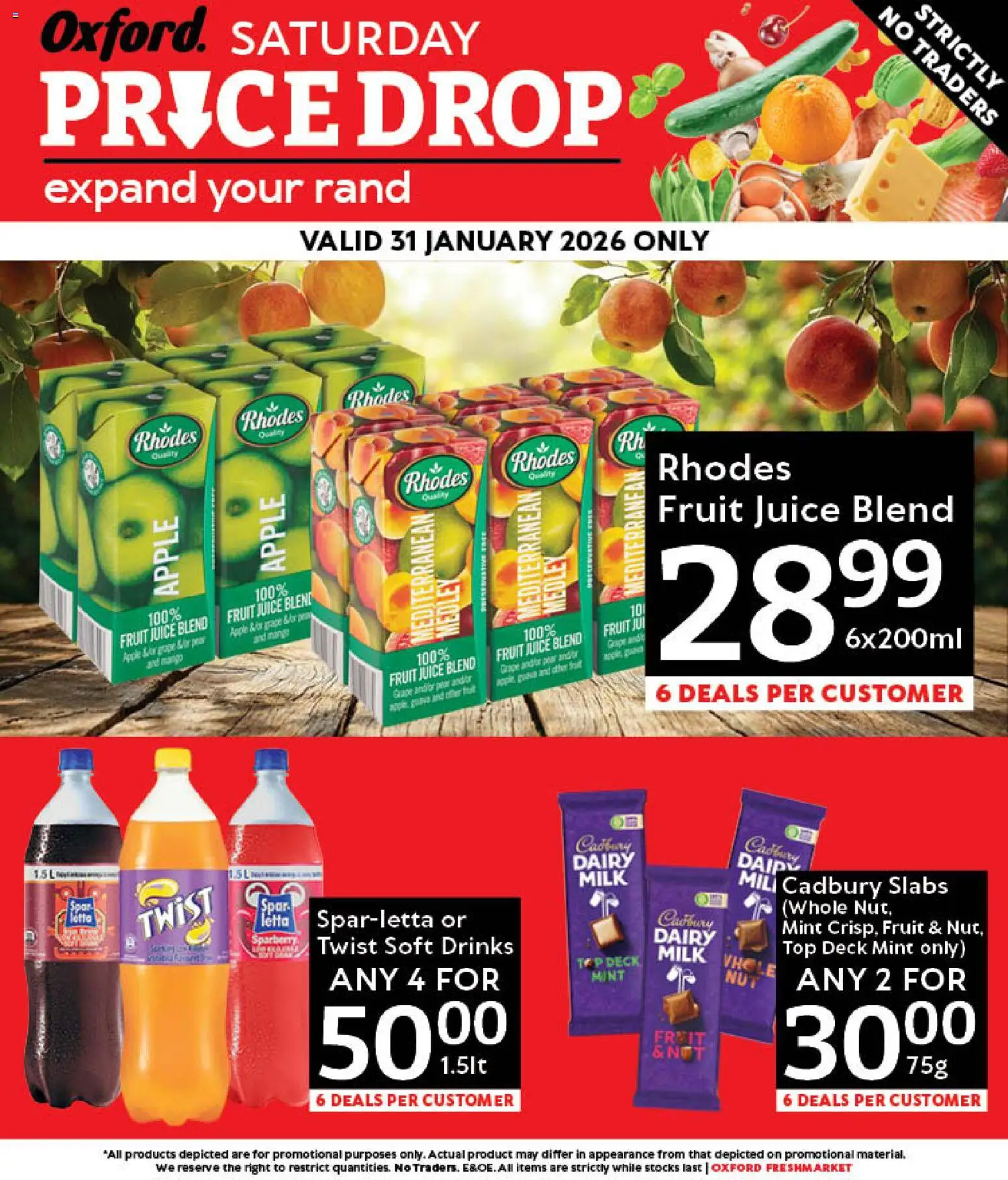 New Oxford Freshmarket catalogue – valid from 31.01.2026 | Page: 1 | Products: Milk, Juice, Fruit