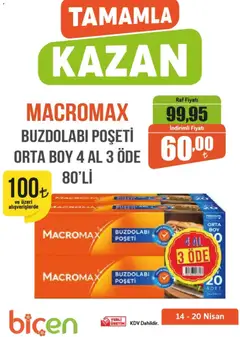 14.04.2026 tarihinden itibaren geçerli olan Biçen Market kataloğu önizlemesi