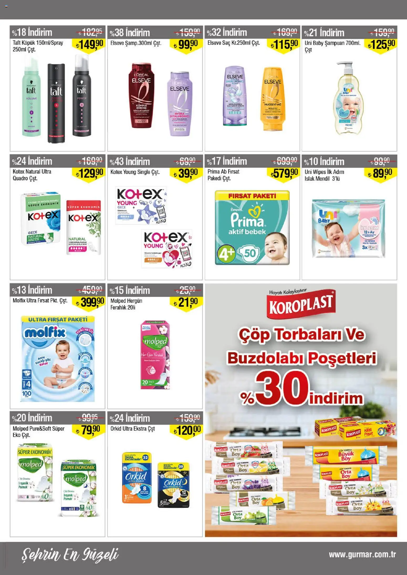 Gürmar Katalog - 16.01.2026 tarihinden itibaren geçerlidir | Sayfa: 13 | Ürünler: Mendil, Şampuan, Yağ, Buzdolabı