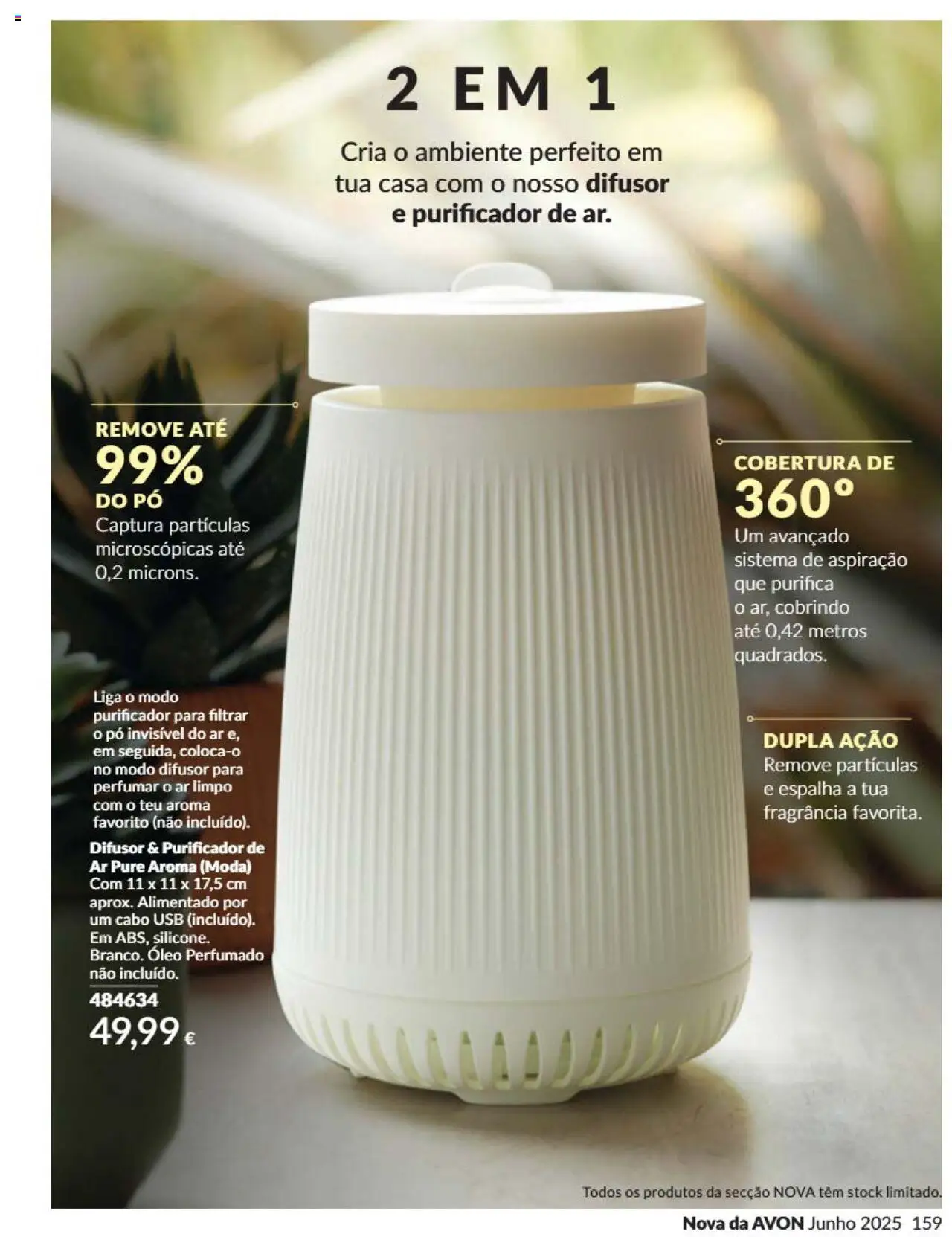Catálogo Avon Campanha 6 │ válido de 01.06.2025 | Página: 159 | Produtos: Cabo, USB, Pó, Óleo