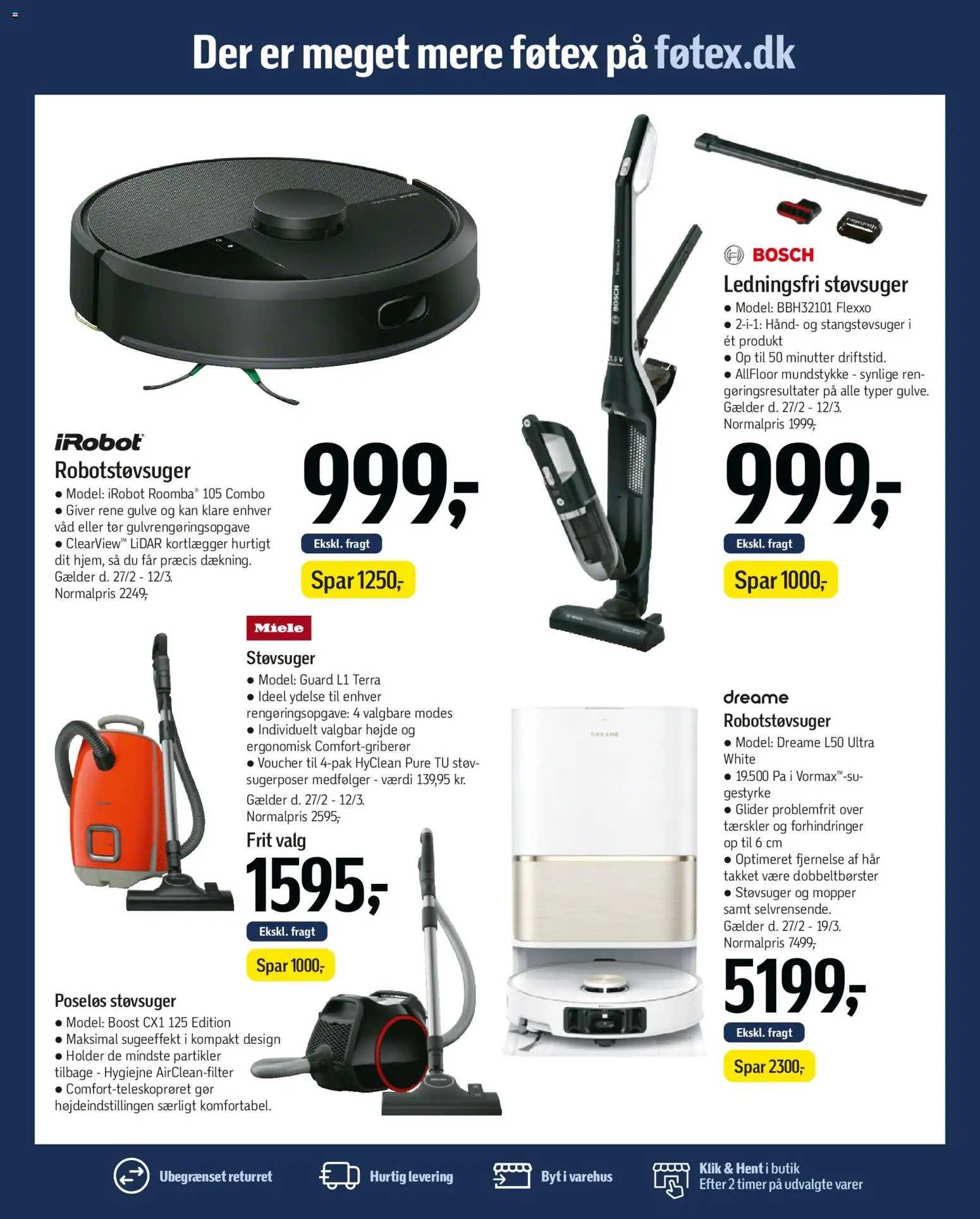 Føtex tilbudsavis – gyldig fra 27.02.2026 | Side: 71 | Produkter: Robotstøvsuger, Støvsuger