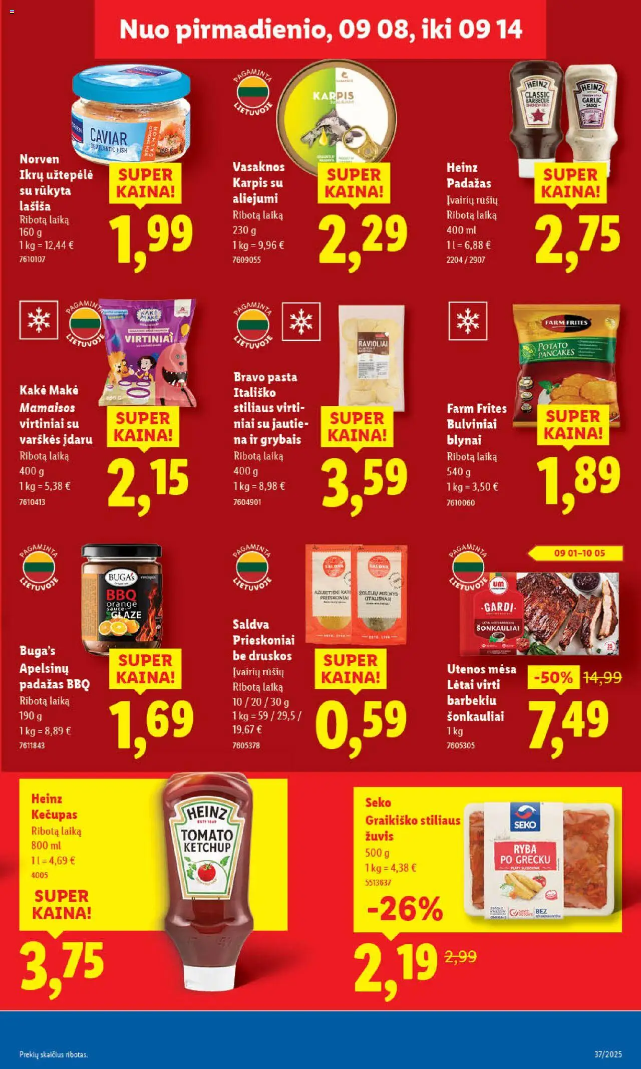 LIDL akcijos nuo 08.09.2025 | Puslapis: 25 | Prekių: Užtepėlė, Prieskoniai, Žuvis, Padažas