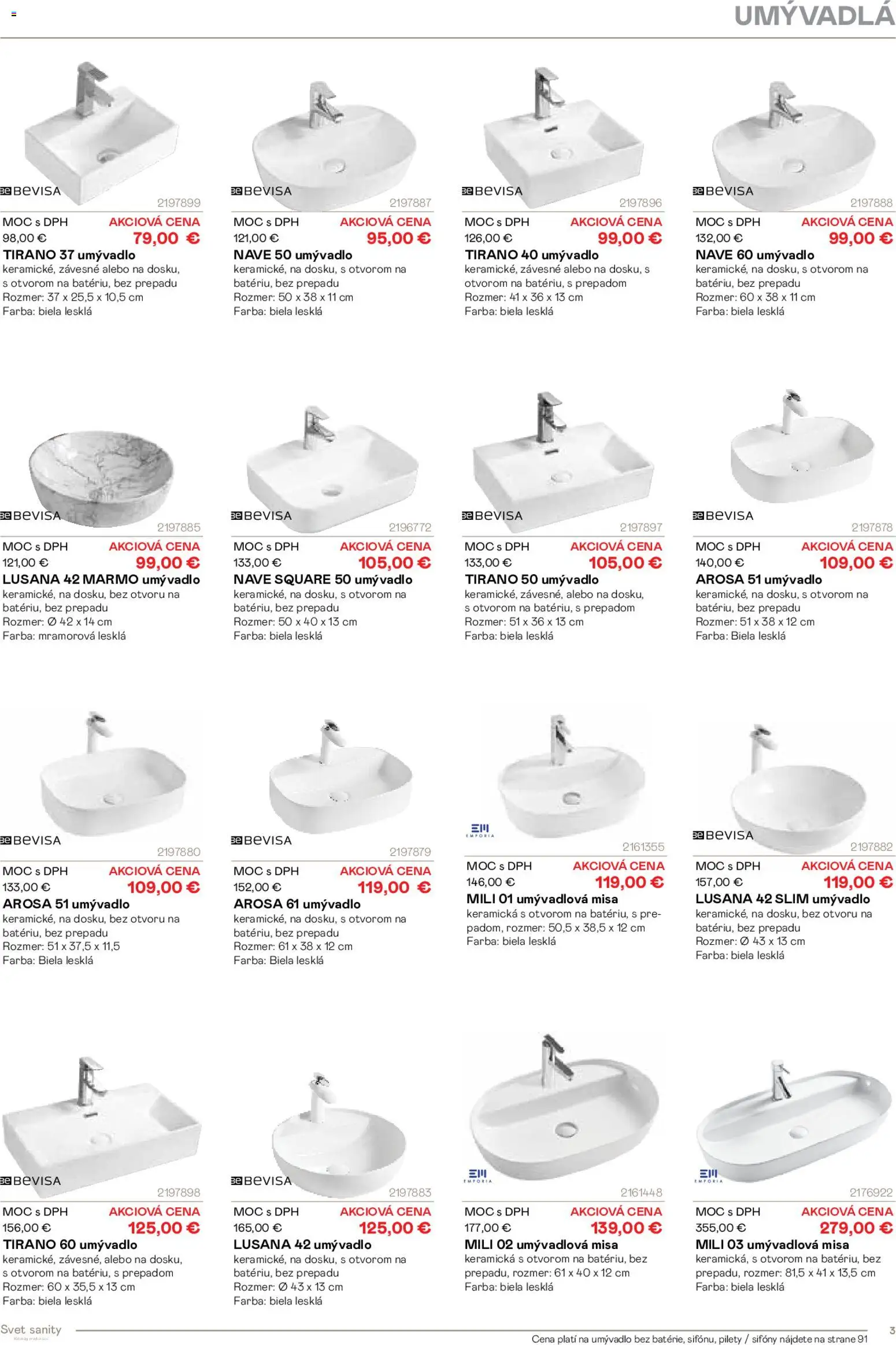 Nové Ingema akcie – leták je platný od 29.10.2025 | Strana: 5 | Produkty: Umývadlo