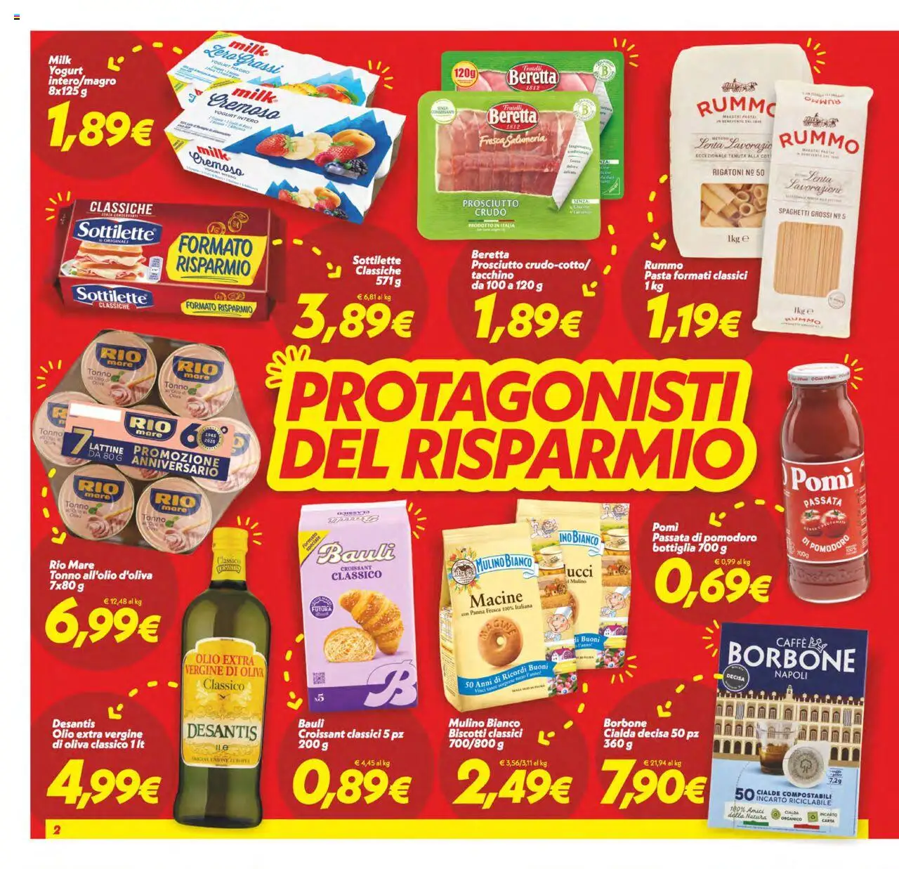 Volantino SuperConveniente del 14.10.2025 | Pagina: 2 | Prodotti: Panna, Biscotti, Prosciutto, Tonno