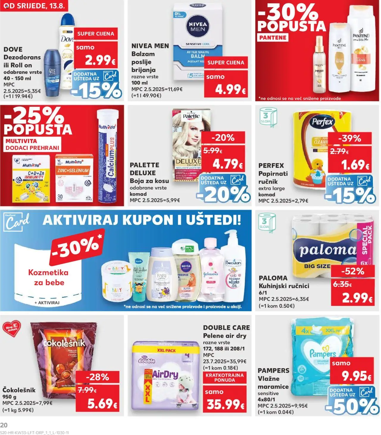 Kaufland katalog | vrijedi od 13.08.2025 | Stranica: 20 | Proizvodi: Boja za kosu, Mlijeko, Dezodorans, Dove