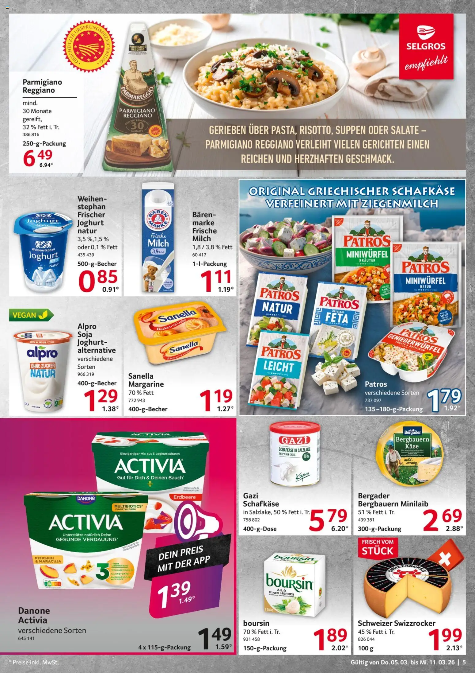 Selgros Prospekt 	 – gültig ab 05.03.2026 | Seite: 5 | Produkte: Margarine, Alpro, Pfirsich, Sanella