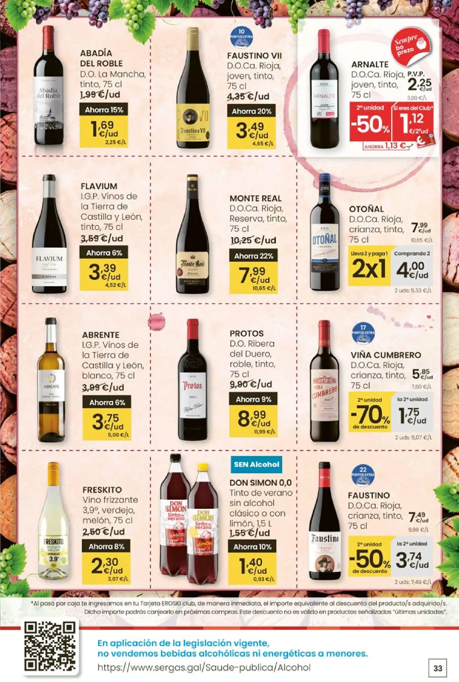 Eroski ¿Quieres ahorrar conmigo? │ válido desde el 26.03.2026 | Página: 33 | Productos: Vino, Té, Caja