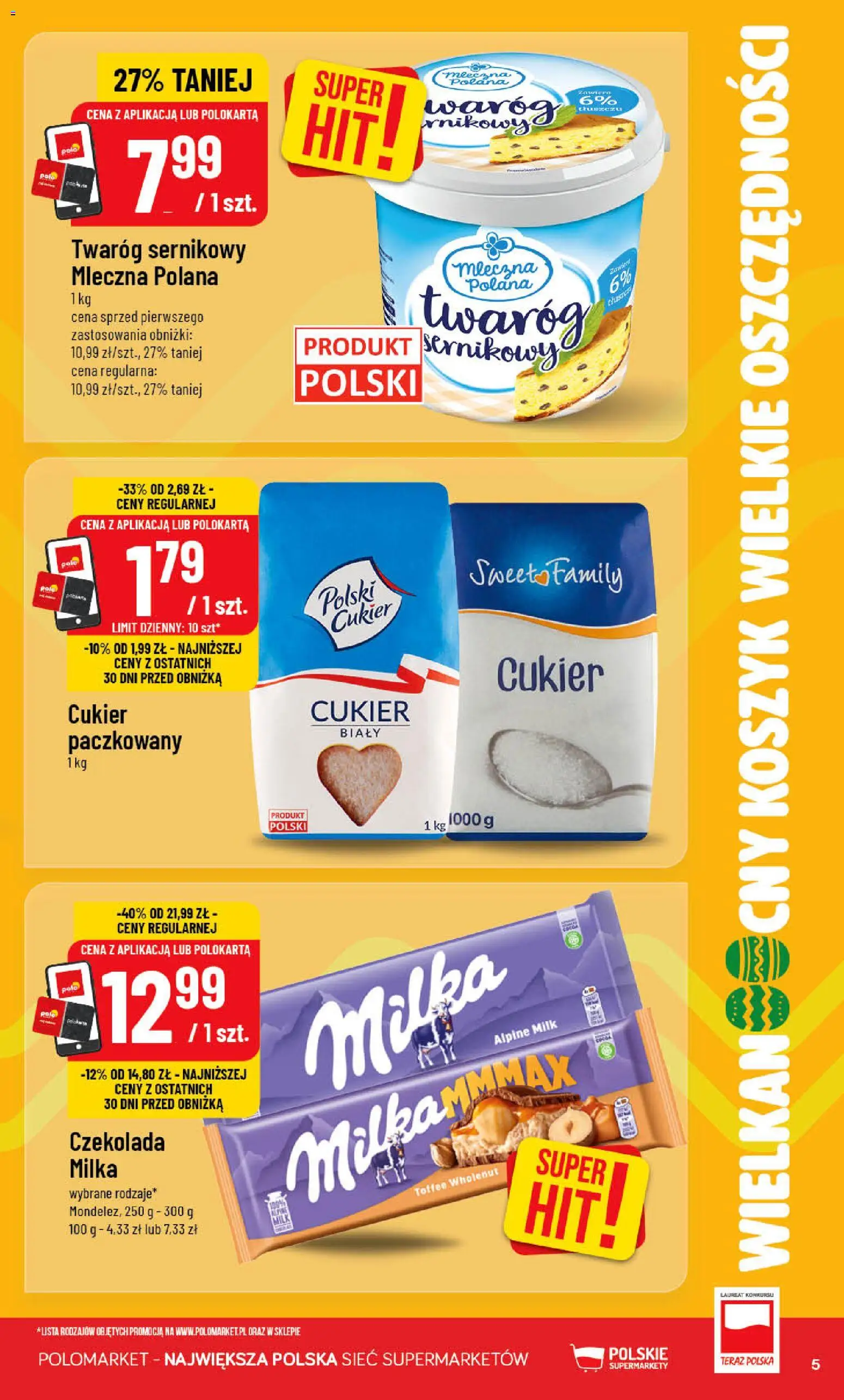 POLOmarket gazetka od 18.03.2026 | Strona: 5 | Produkty: Czekolada milka, Milka, Czekolada, Cukier